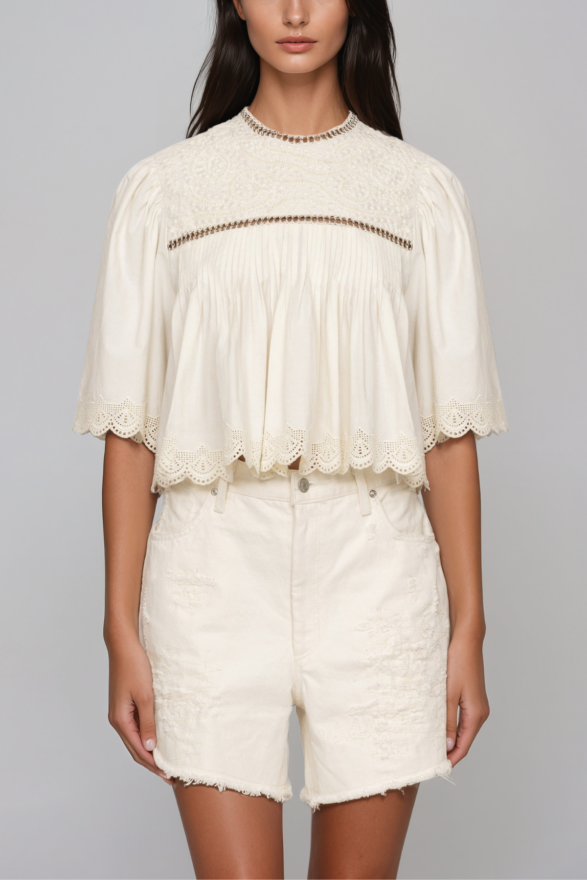 Hammond Lace Ruch Top