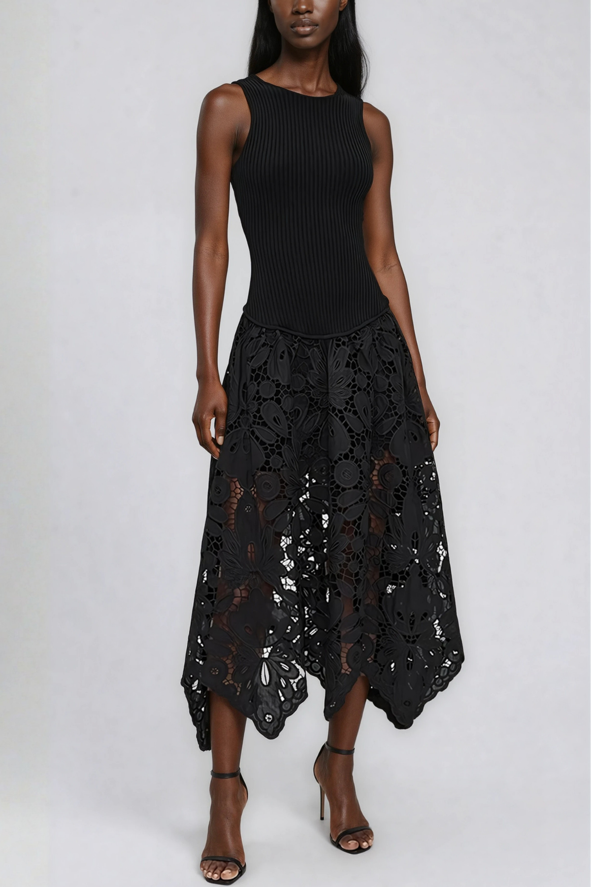 Giovannino Knit Lace Midi Dress