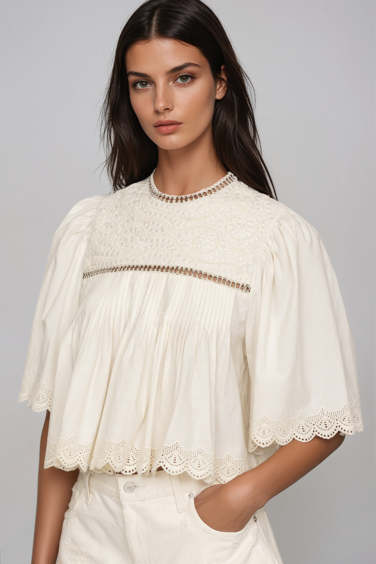 Hammond Lace Ruch Top