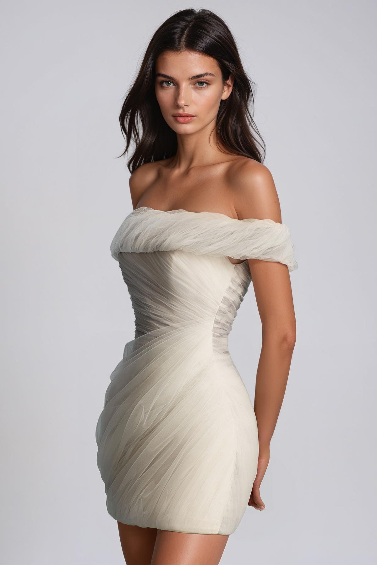 Javor Draped Mesh Mini Dress