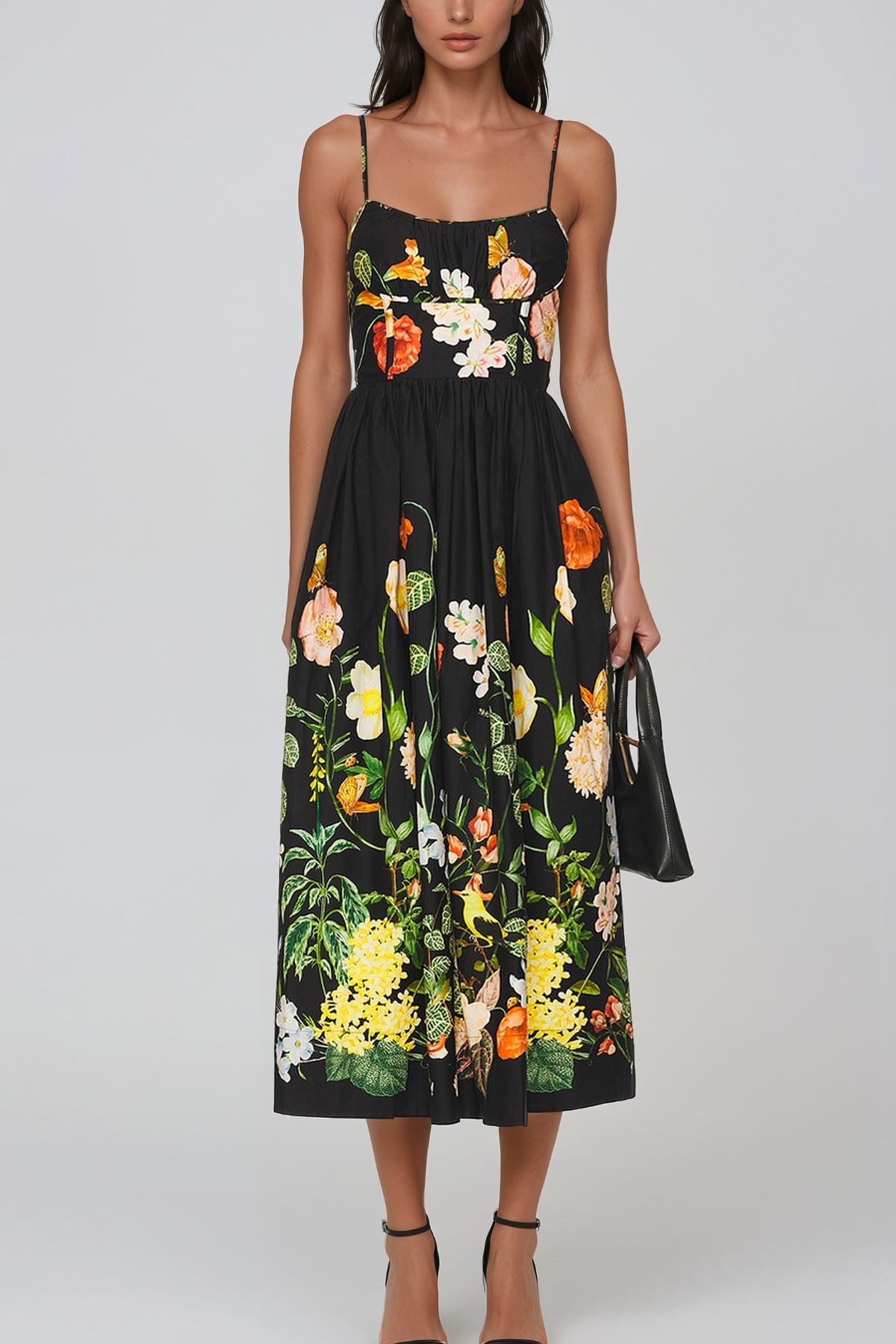Hersilia Floral Ruffle Midi Dress
