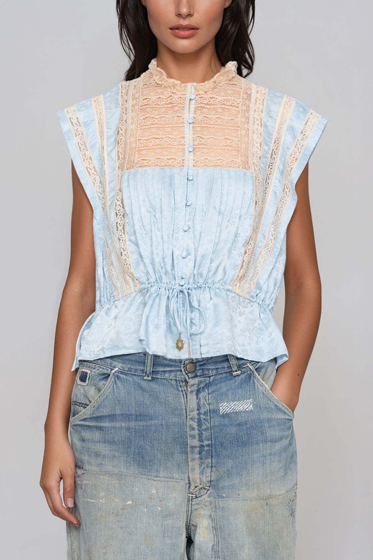 Jantine Lace Ruch Top