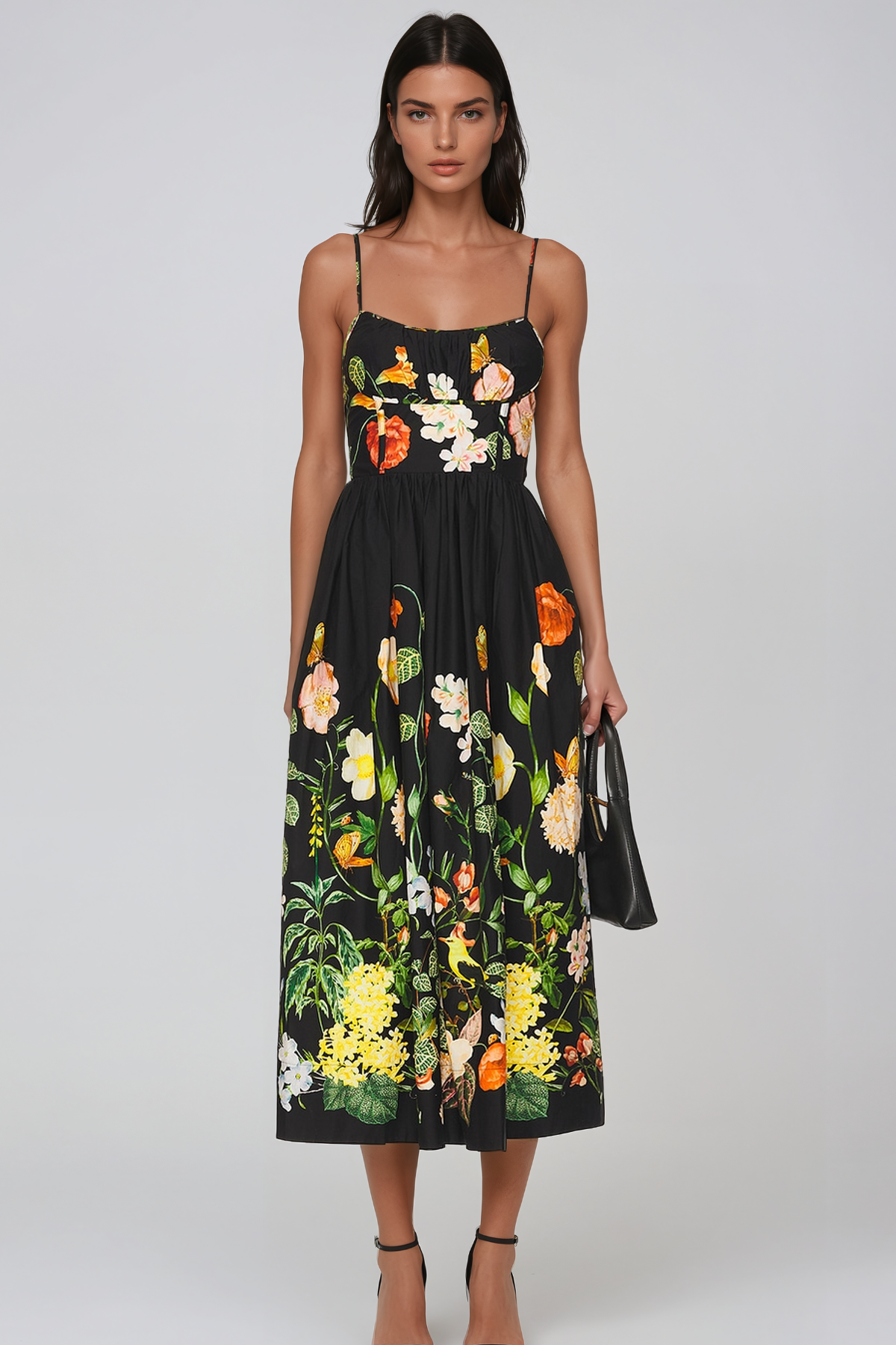 Hersilia Floral Ruffle Midi Dress