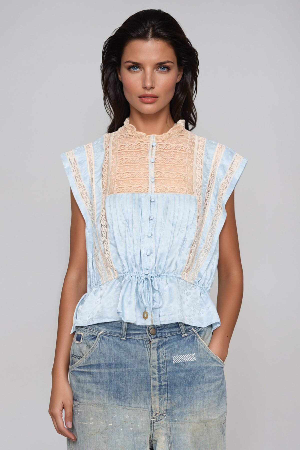 Jantine Lace Ruch Top