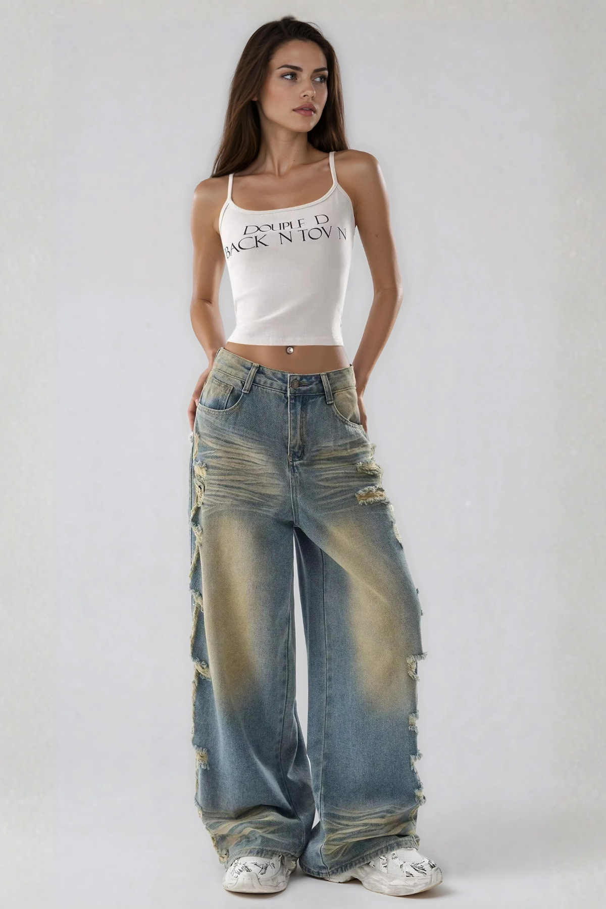 Hereweald Ripped Bleached Jeans