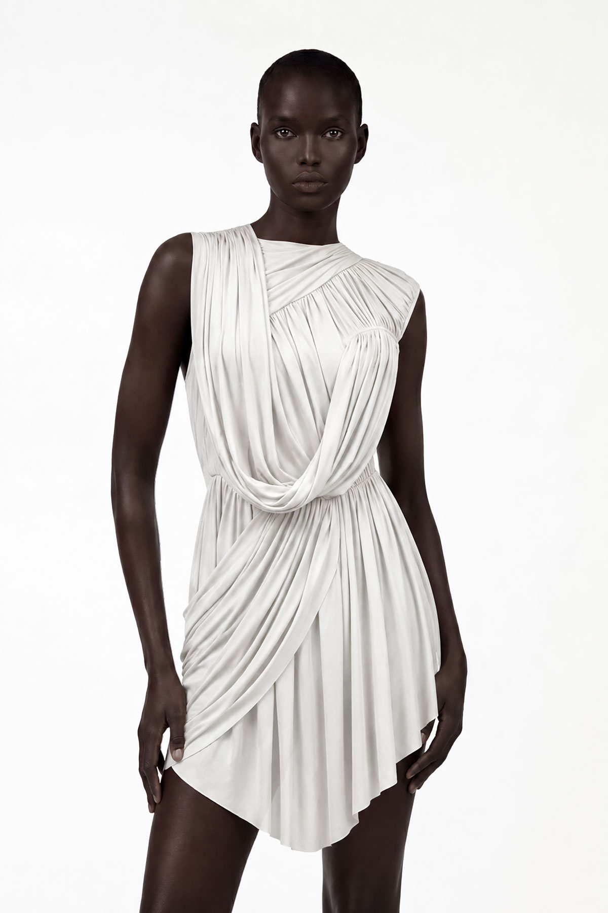 Leisa Sleeveless Draped Mini Dress