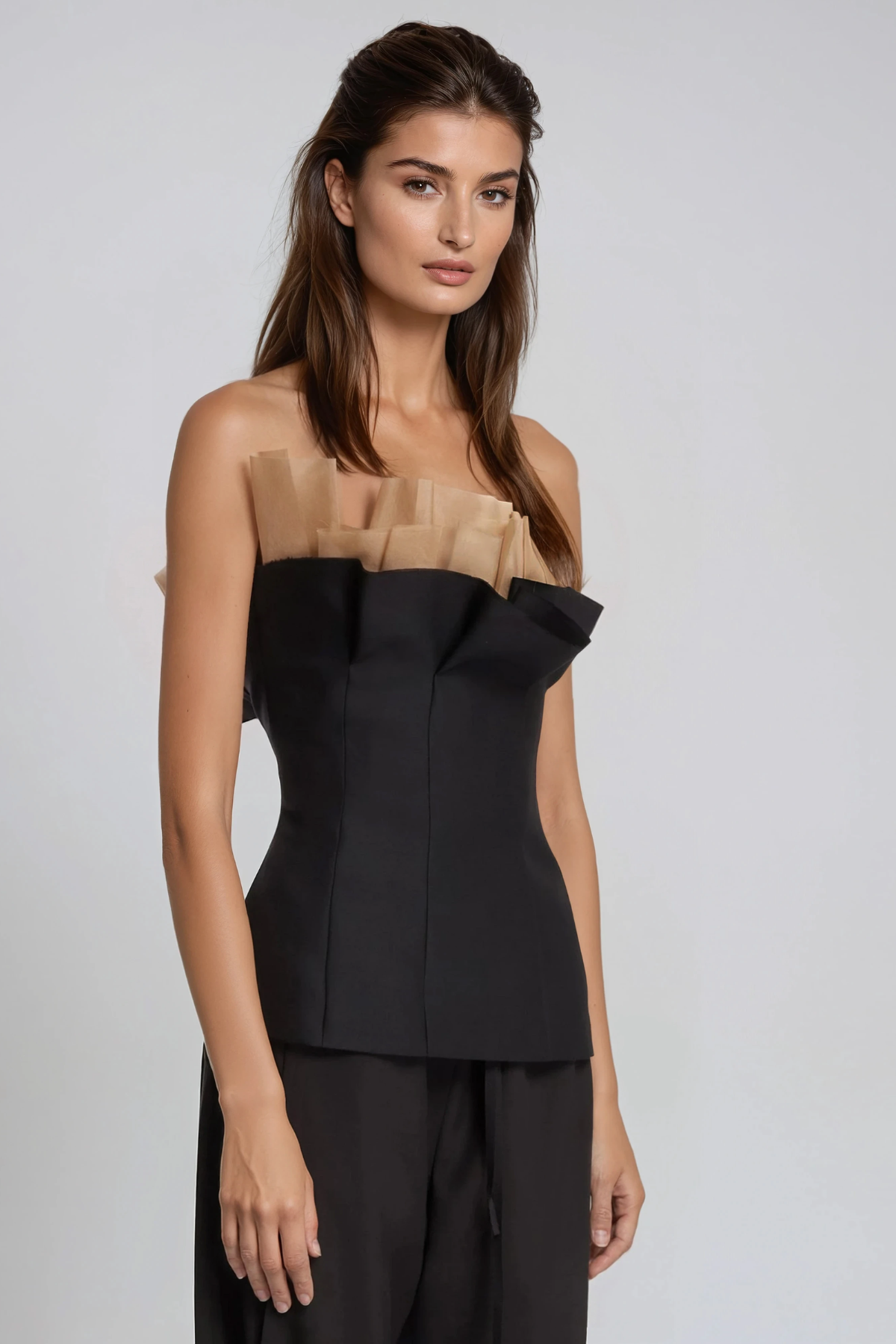 Henny Strapless Mesh Top