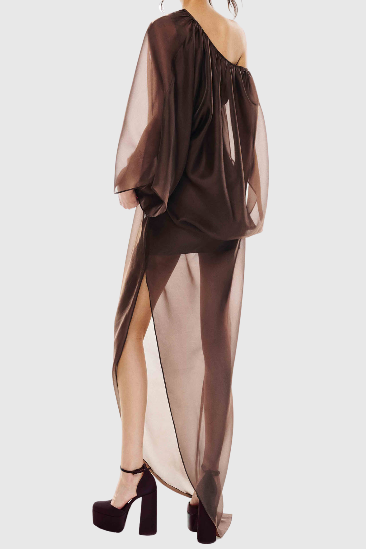 Fletcher One Shoulder Mesh Maxi Dress