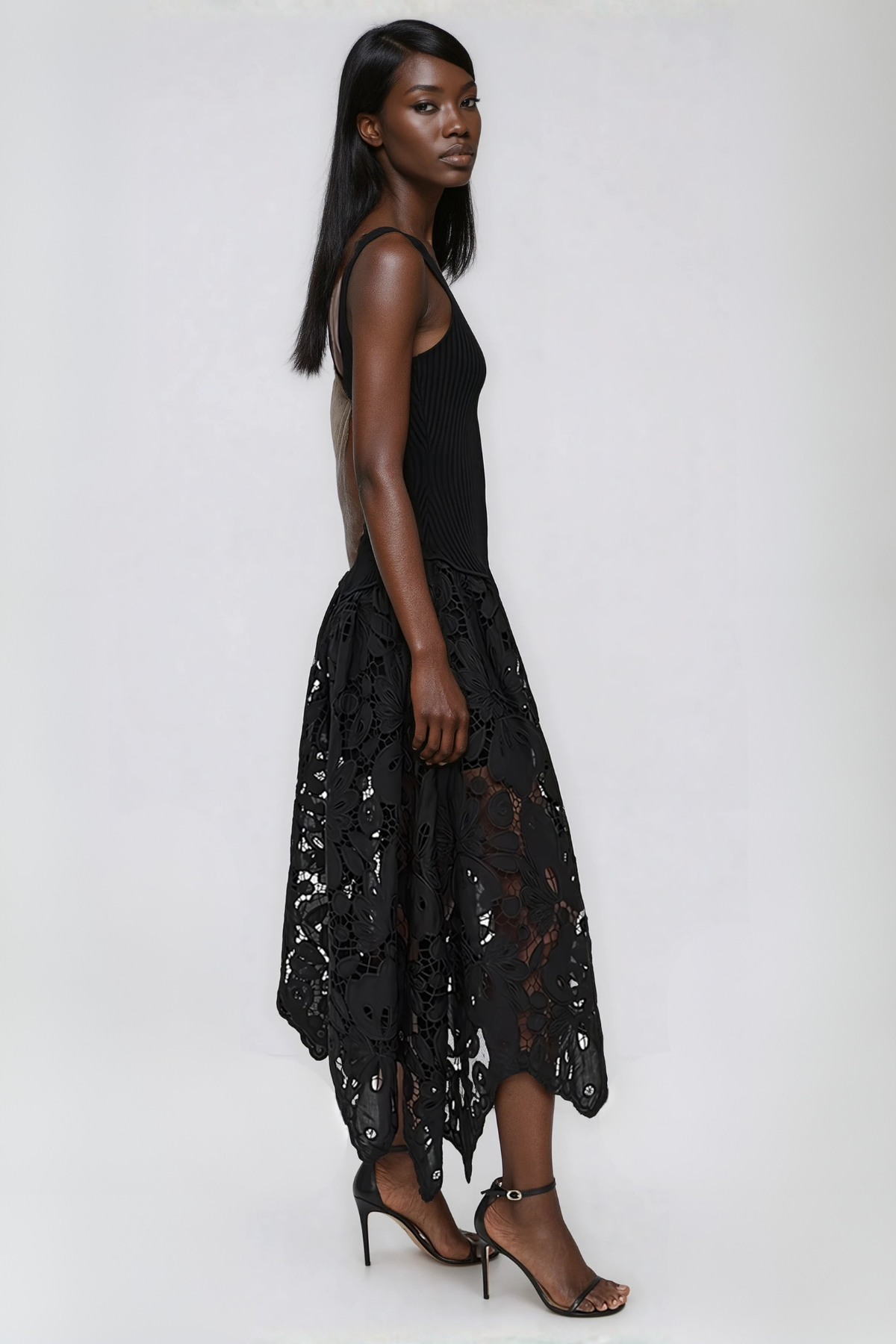 Giovannino Knit Lace Midi Dress