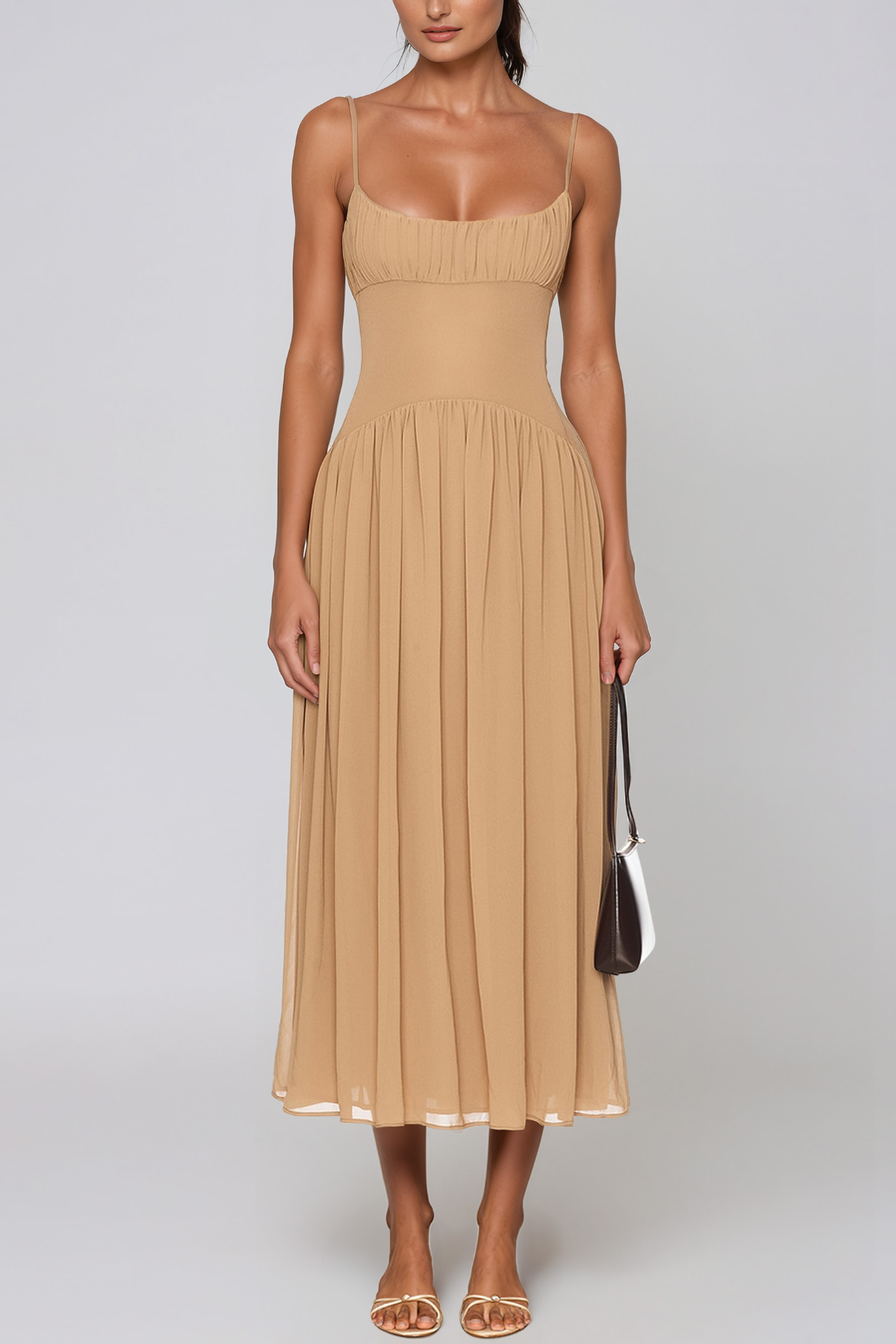 Jarred Spaghetti Ruch Midi Dress