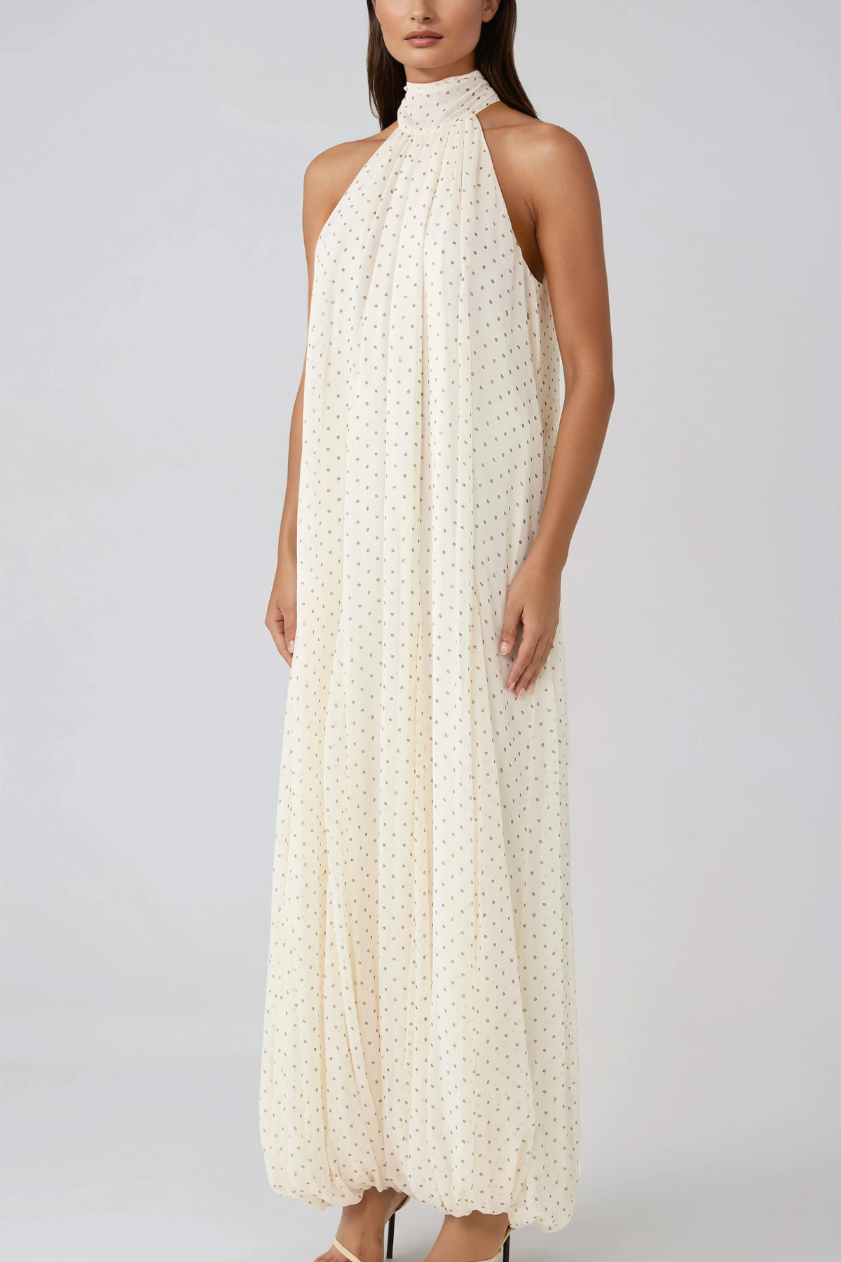 Hakima Halter Neck Dot Jumpsuit