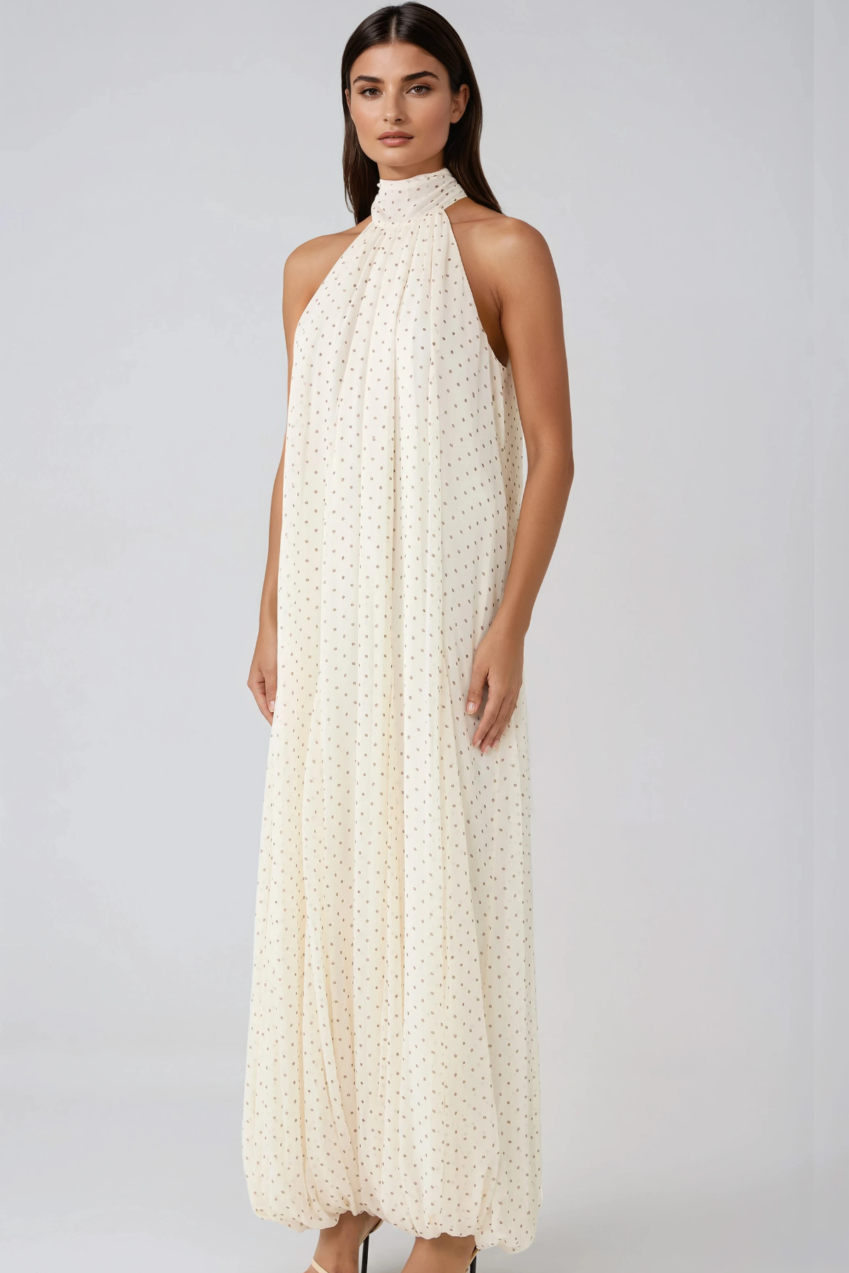 Hakima Halter Neck Dot Jumpsuit