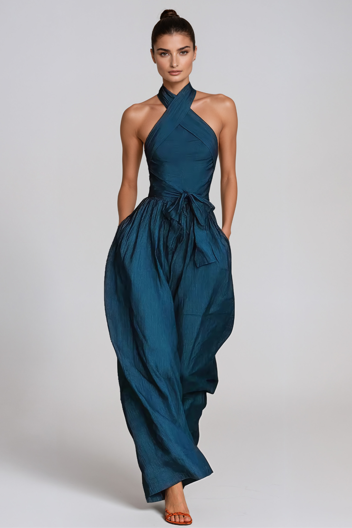 Hermanus Halter Neck Tie Up Baggy Jumpsuit
