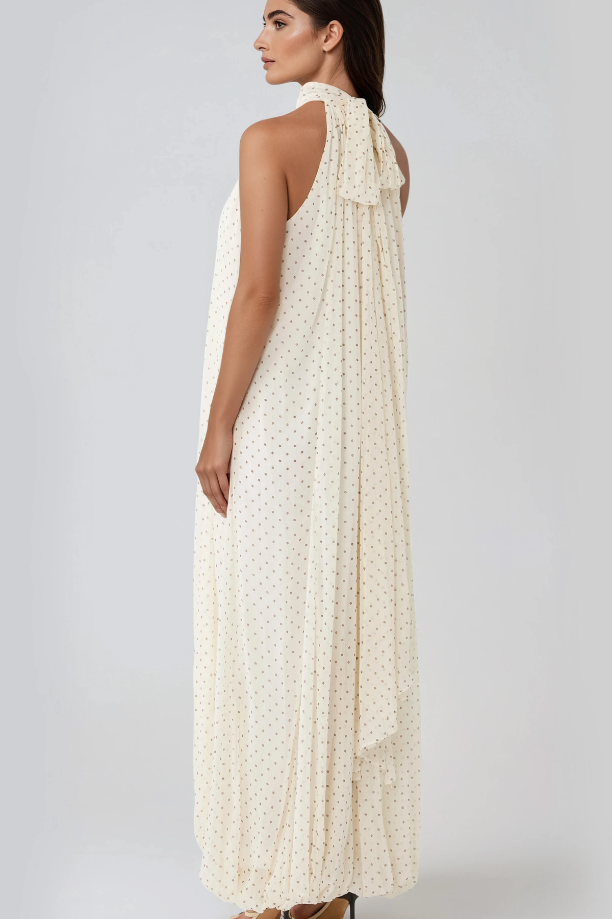 Hakima Halter Neck Dot Jumpsuit