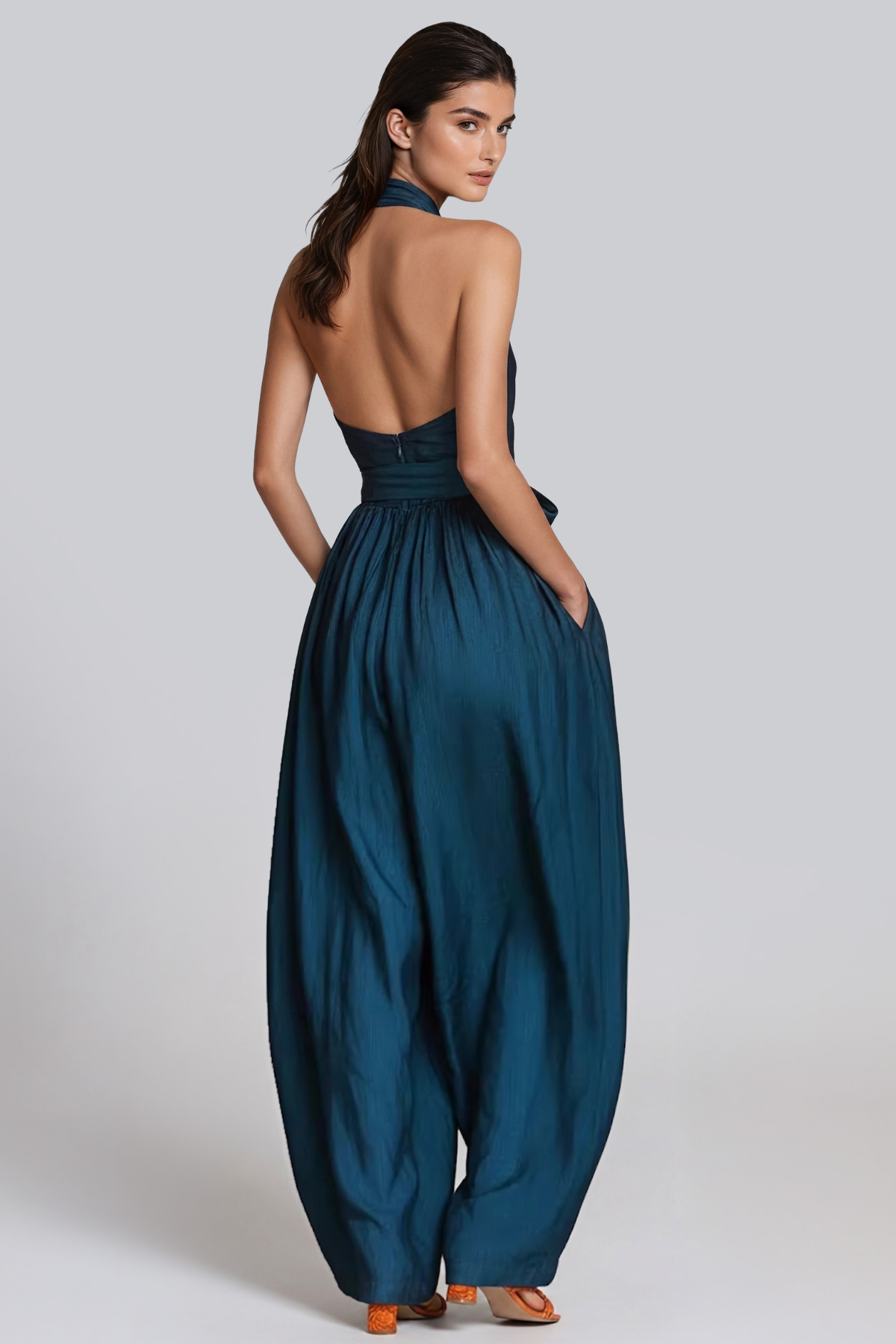 Hermanus Halter Neck Tie Up Baggy Jumpsuit