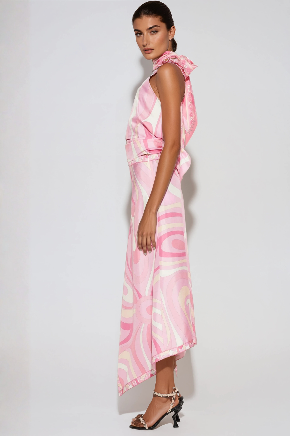 Hardmod Print Split There Piece Skirt Set