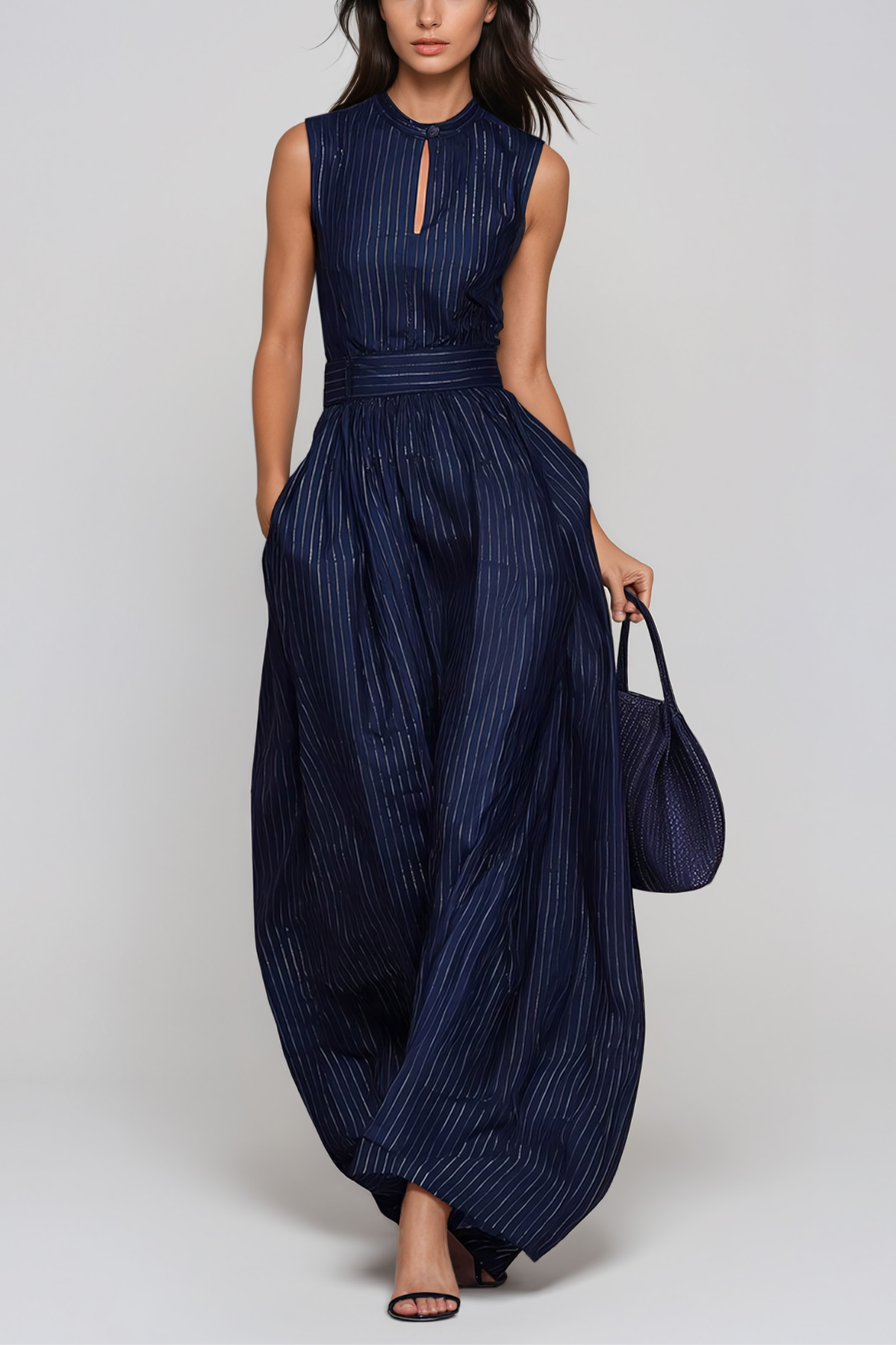 Hermanus Sleeveless Cutout Stripe Jumpsuit