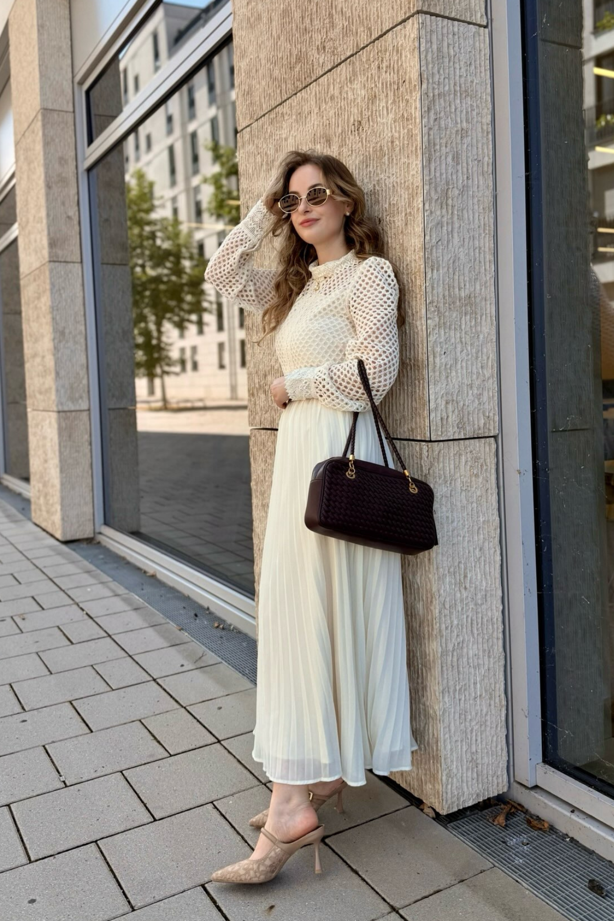 Feige Cutout Pleated Midi Dress