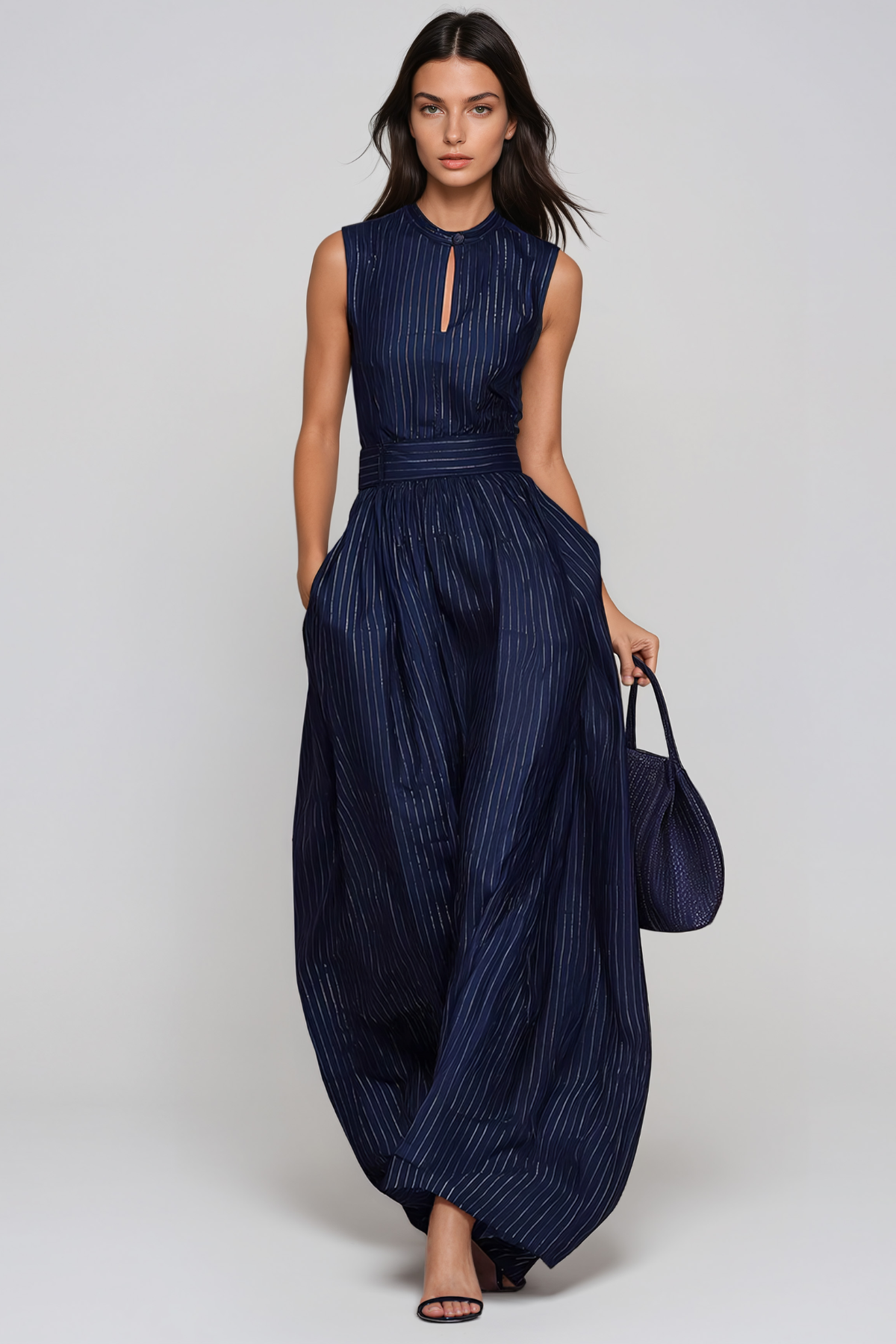 Hermanus Sleeveless Cutout Stripe Jumpsuit