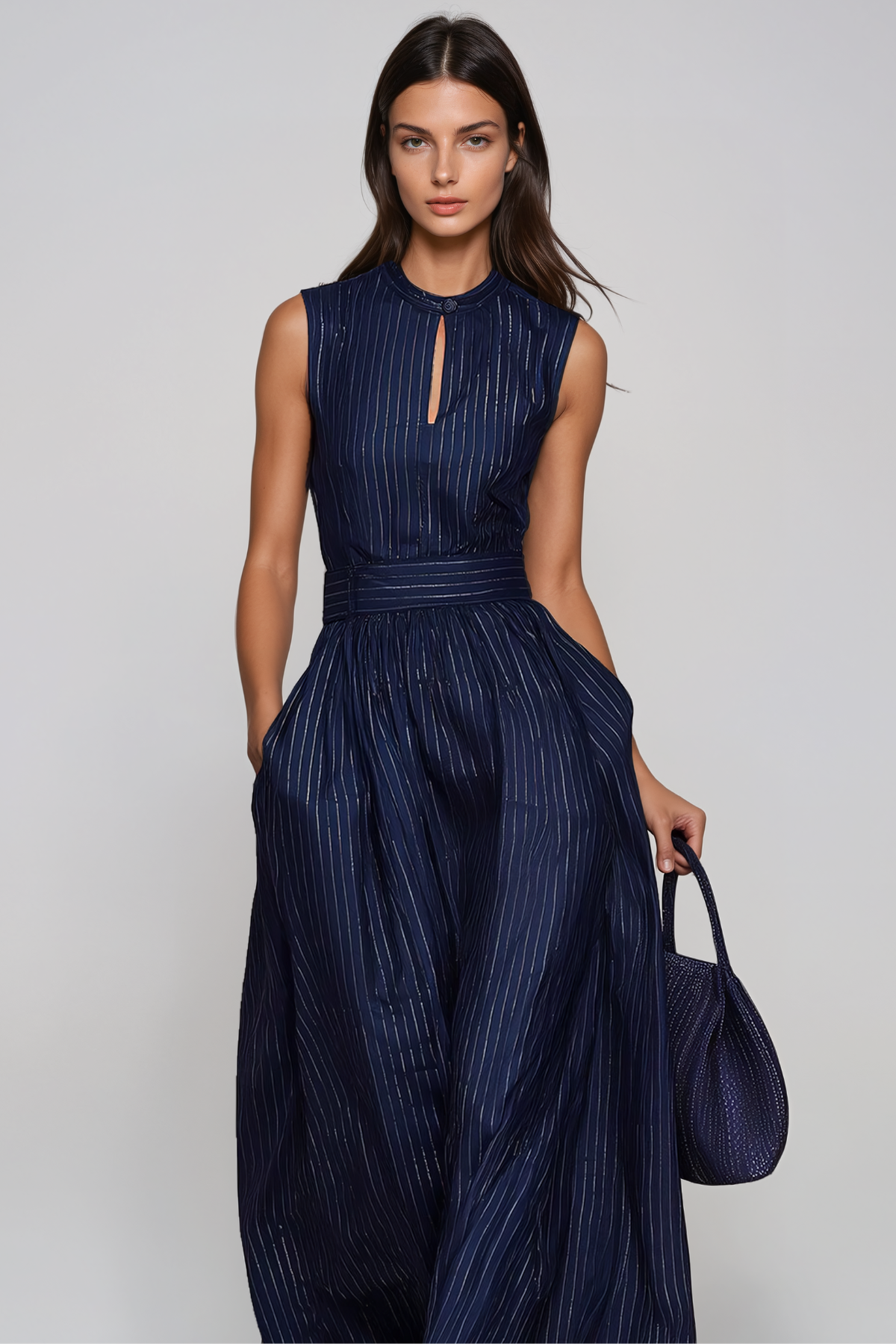 Hermanus Sleeveless Cutout Stripe Jumpsuit