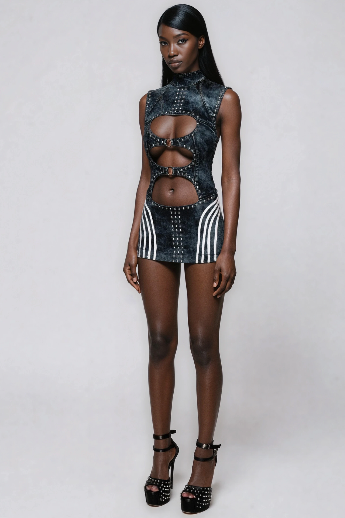 Hereward Cutout Studded Mini Dress