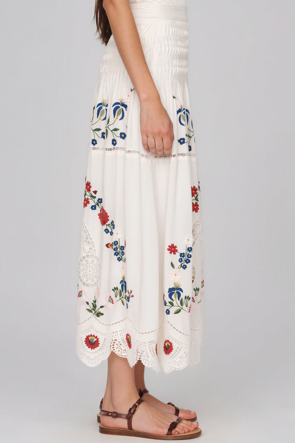 Lenia Halter Neck Floral Lace Skirt Set