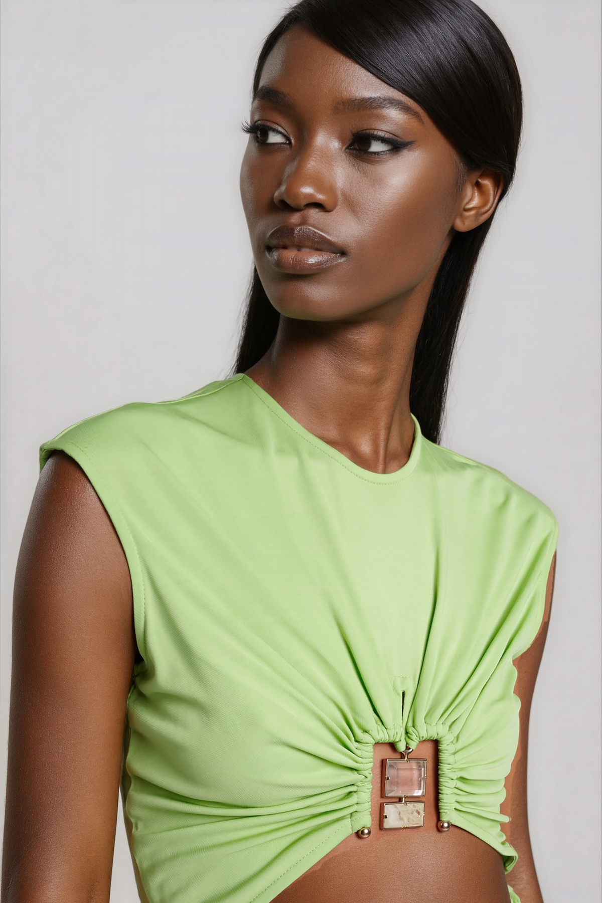Jarrett Cutout Ruch Embellished Mini Dress