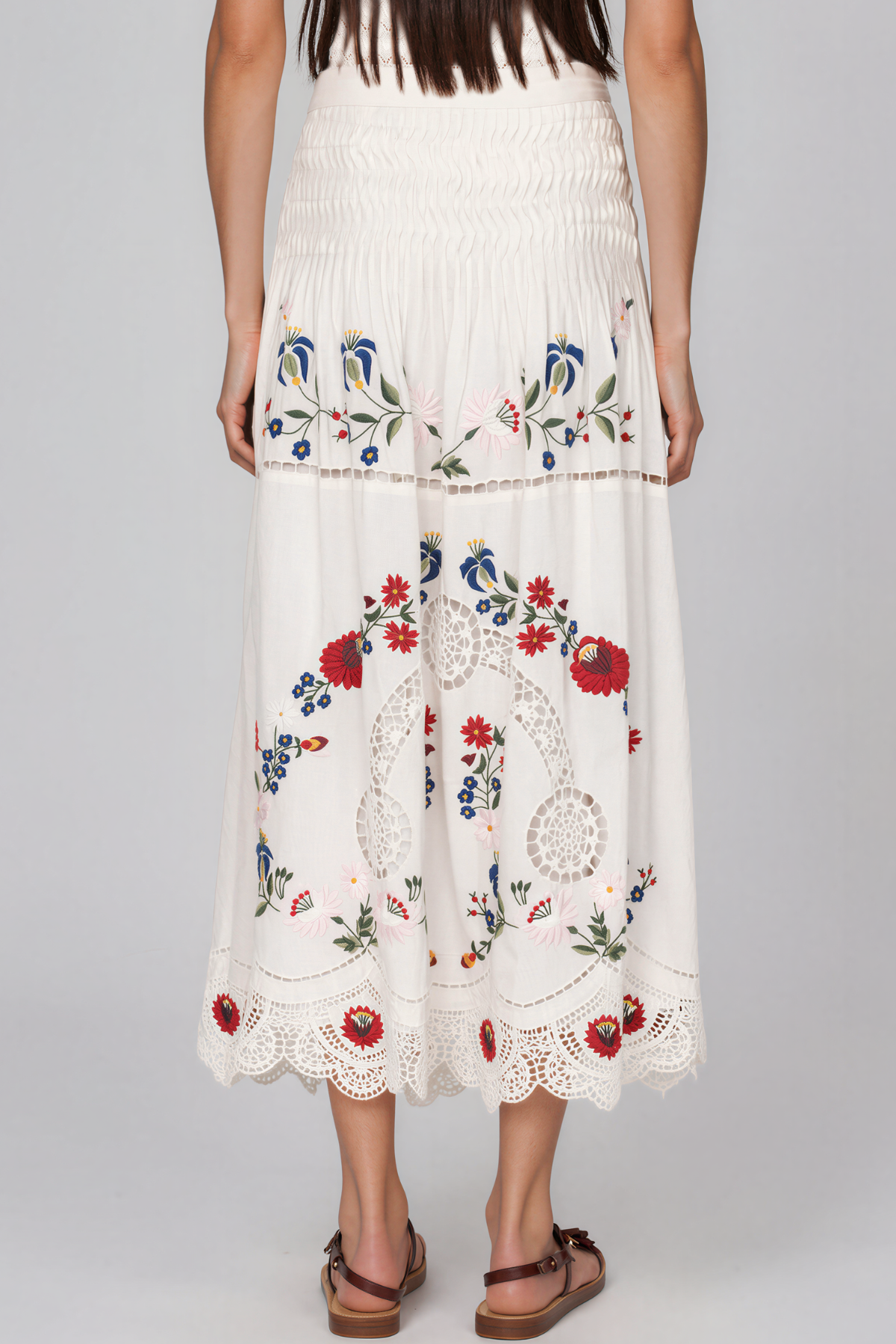 Lenia Halter Neck Floral Lace Skirt Set