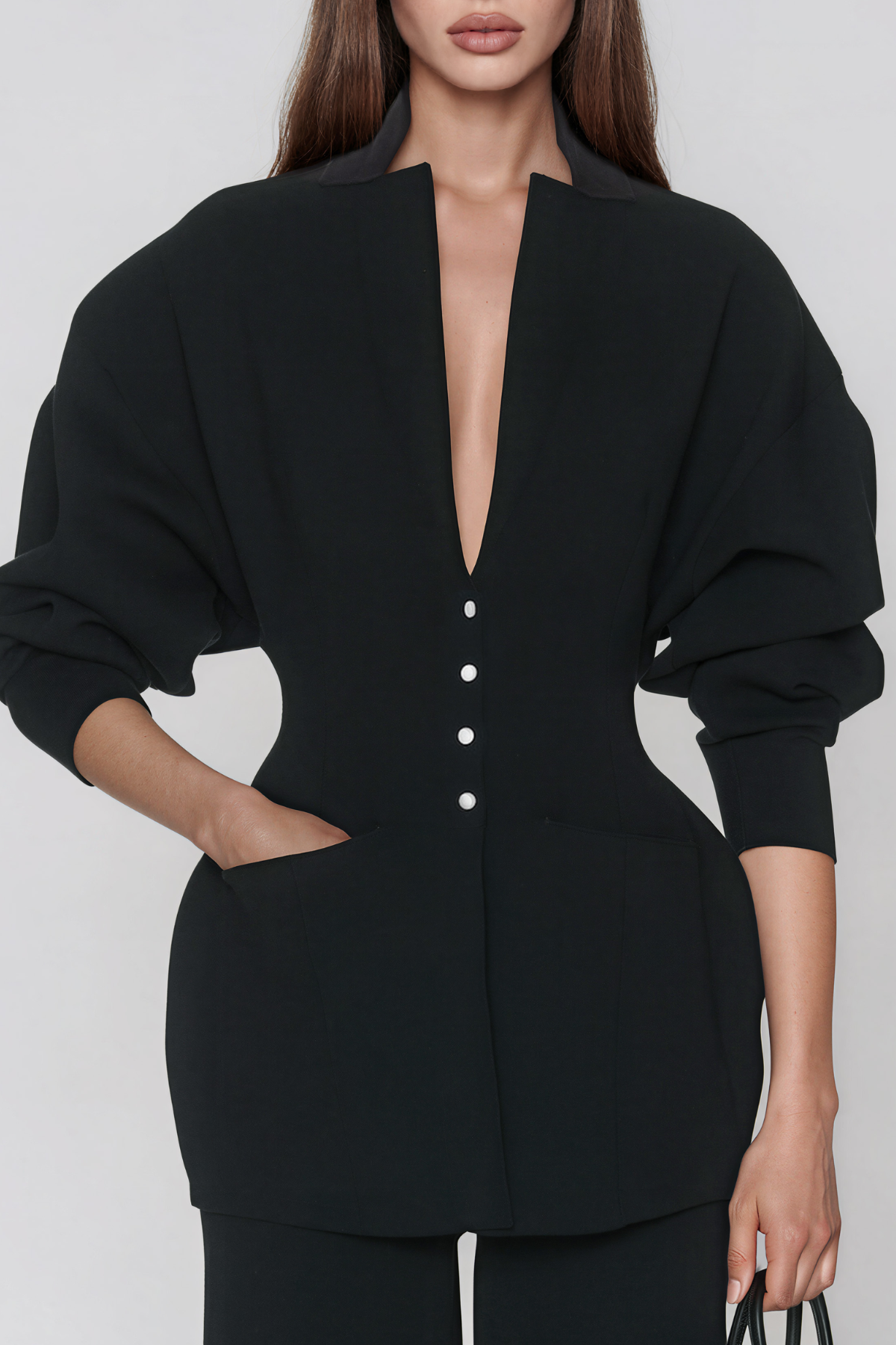Kamana V Neck Button Blazer