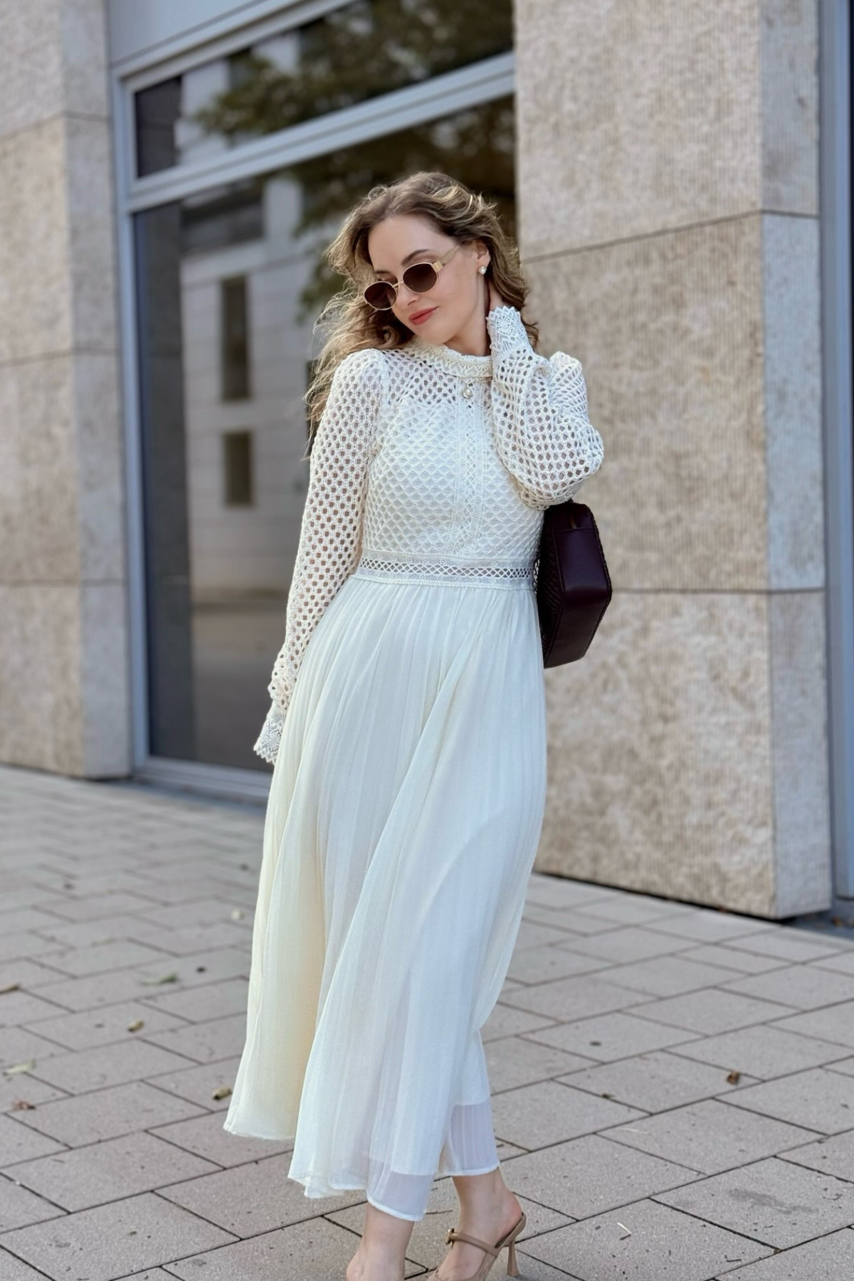 Feige Cutout Pleated Midi Dress