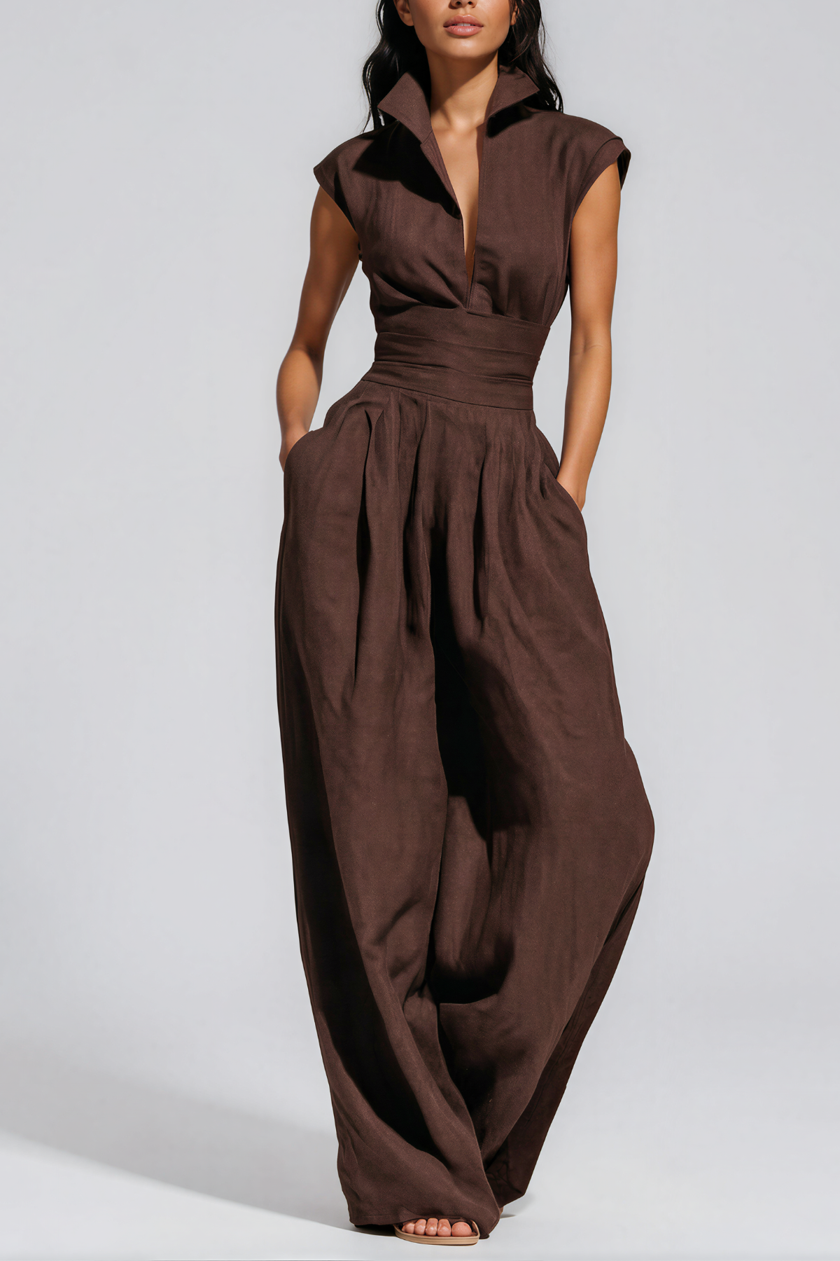 Hermanus V Neck Ruch Jumpsuit