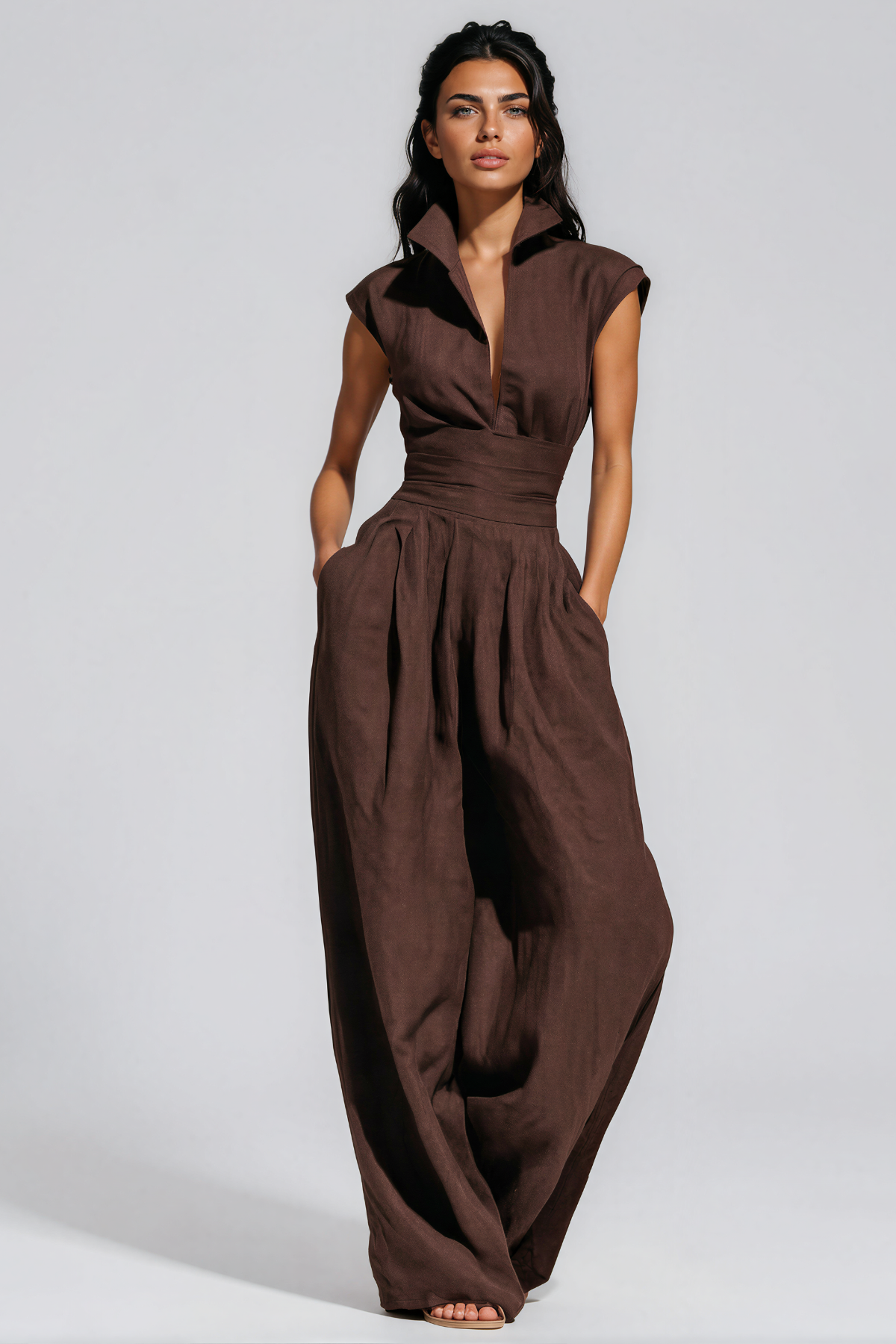 Hermanus V Neck Ruch Jumpsuit
