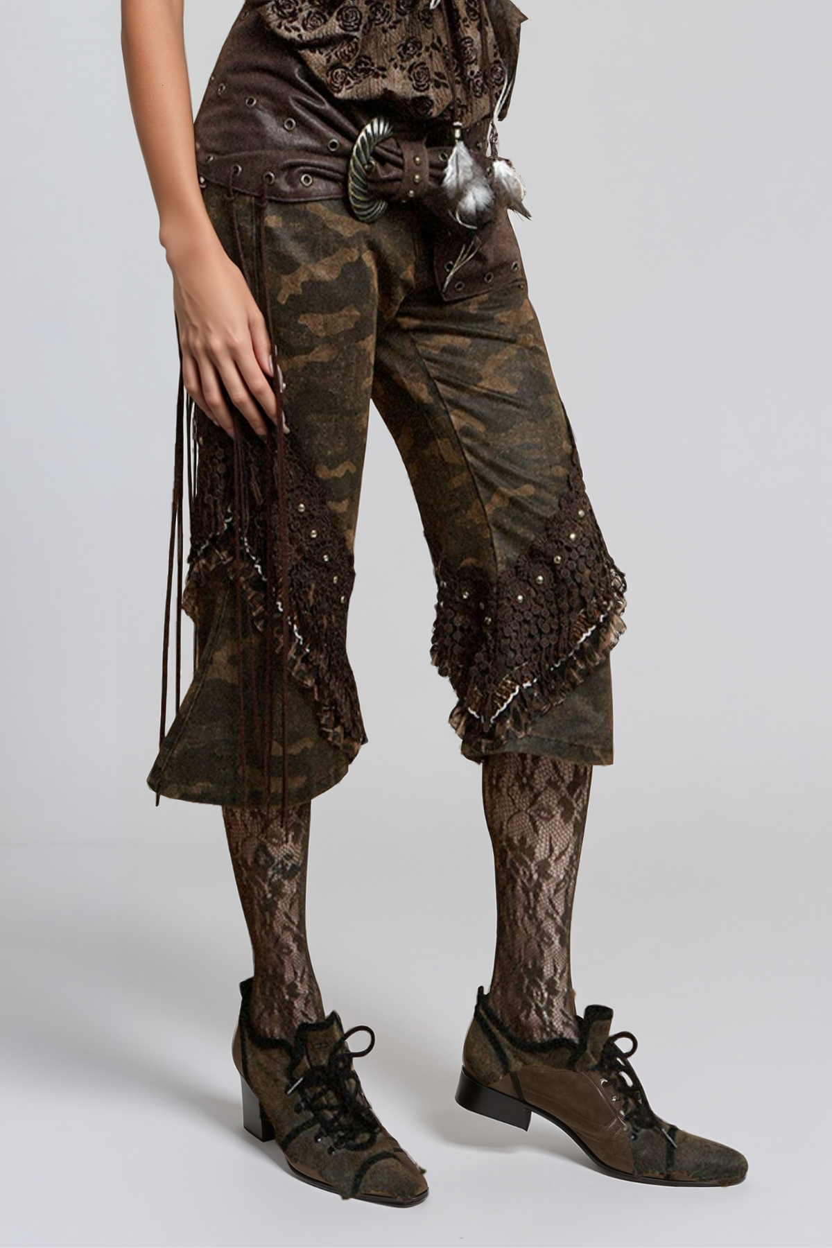 Herakleios Camouflage Deconstruct Capri Pants