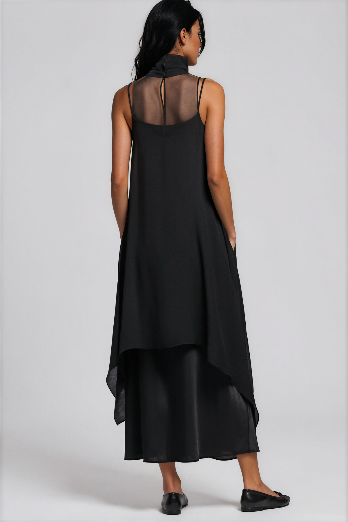 Two piece mesh maxi dress