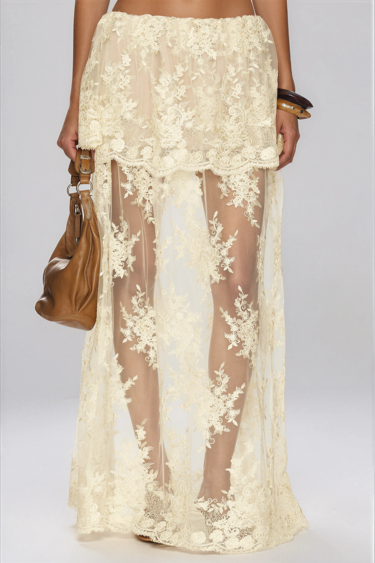 Fergal Lace Ruffle Floral Skirt Set  