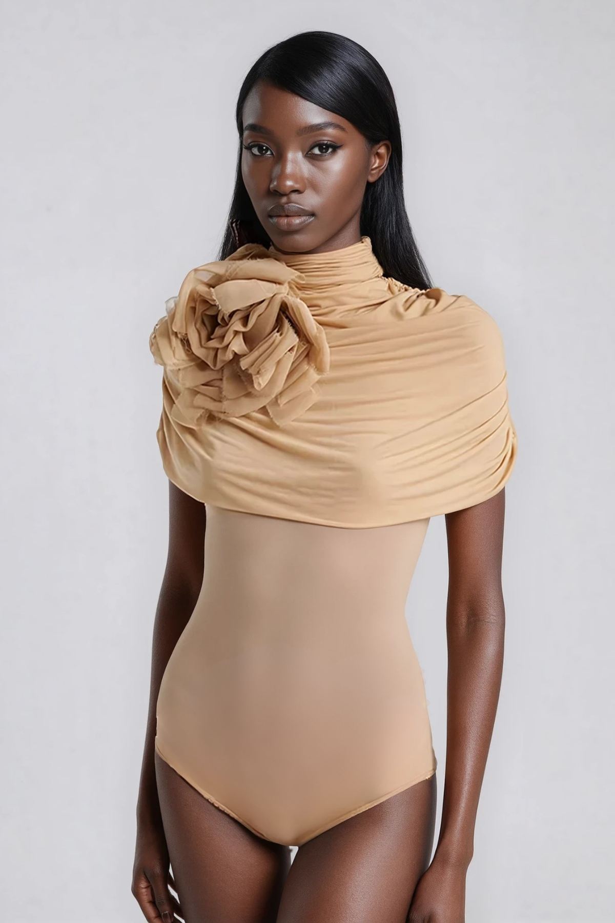 Giselle Shawl Flower Bodysuit