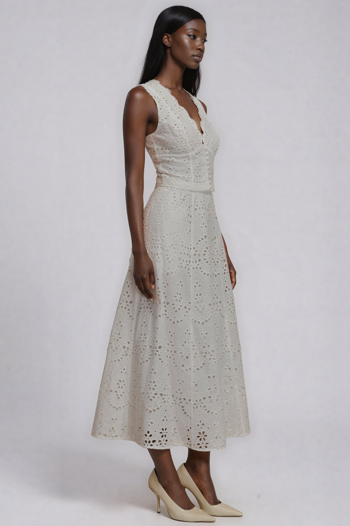 Jaxtyn Plunge Cutout Midi Dress
