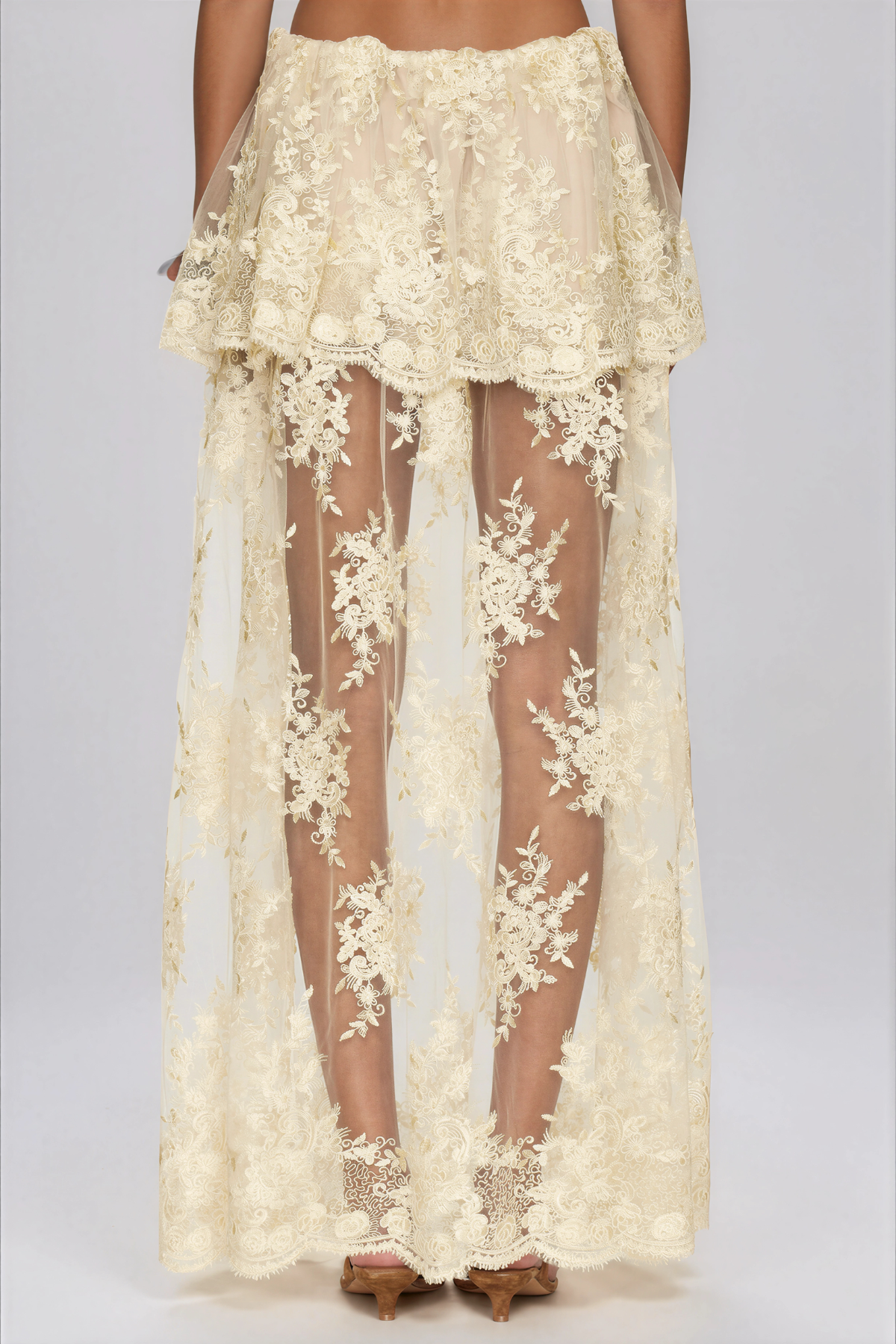 Fergal Lace Ruffle Floral Skirt Set  