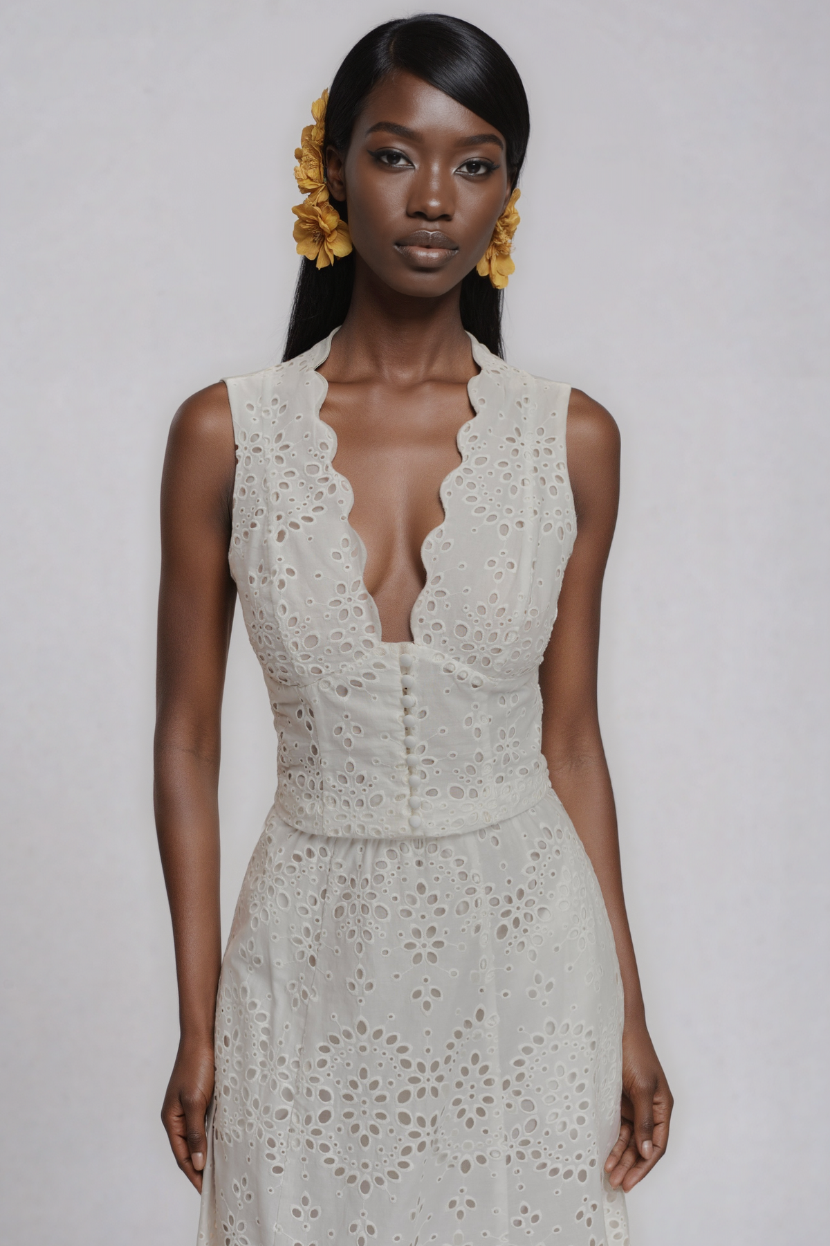 Jaxtyn Plunge Cutout Midi Dress