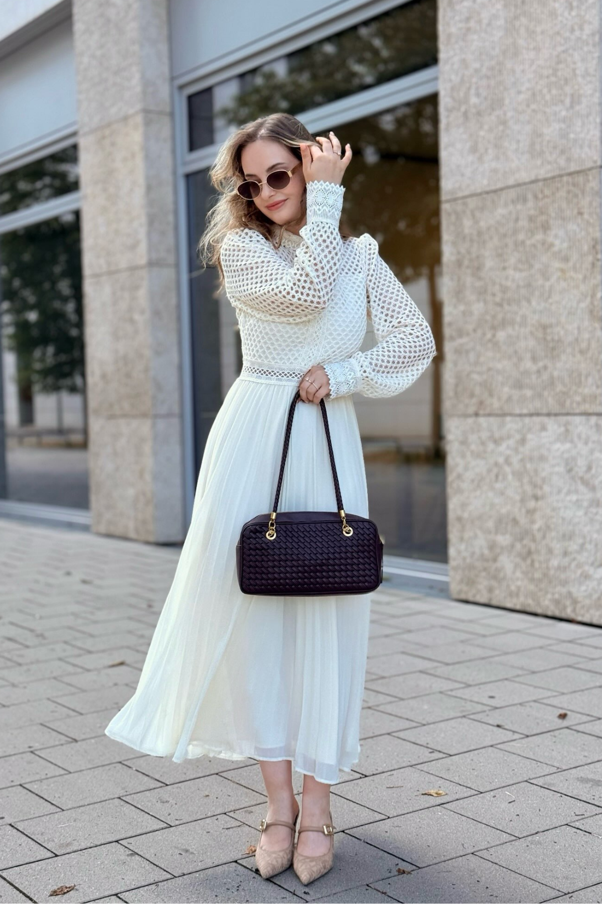 Feige Cutout Pleated Midi Dress