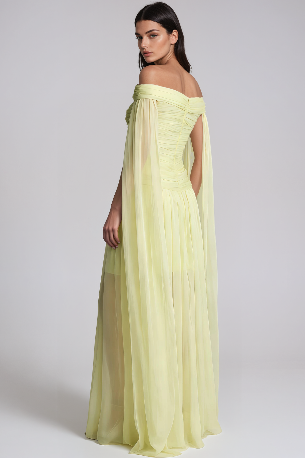 Jayant Off Shoulder Ruch Twist Maxi Dress