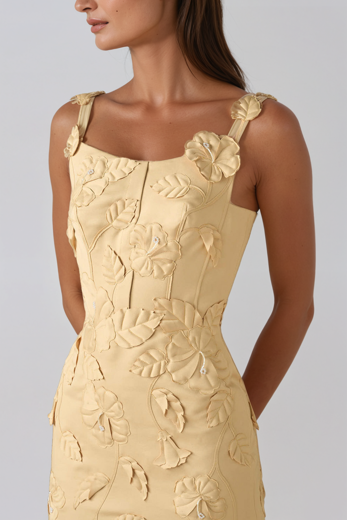 Jaak Spaghetti Flower Mermaid Midi Dress