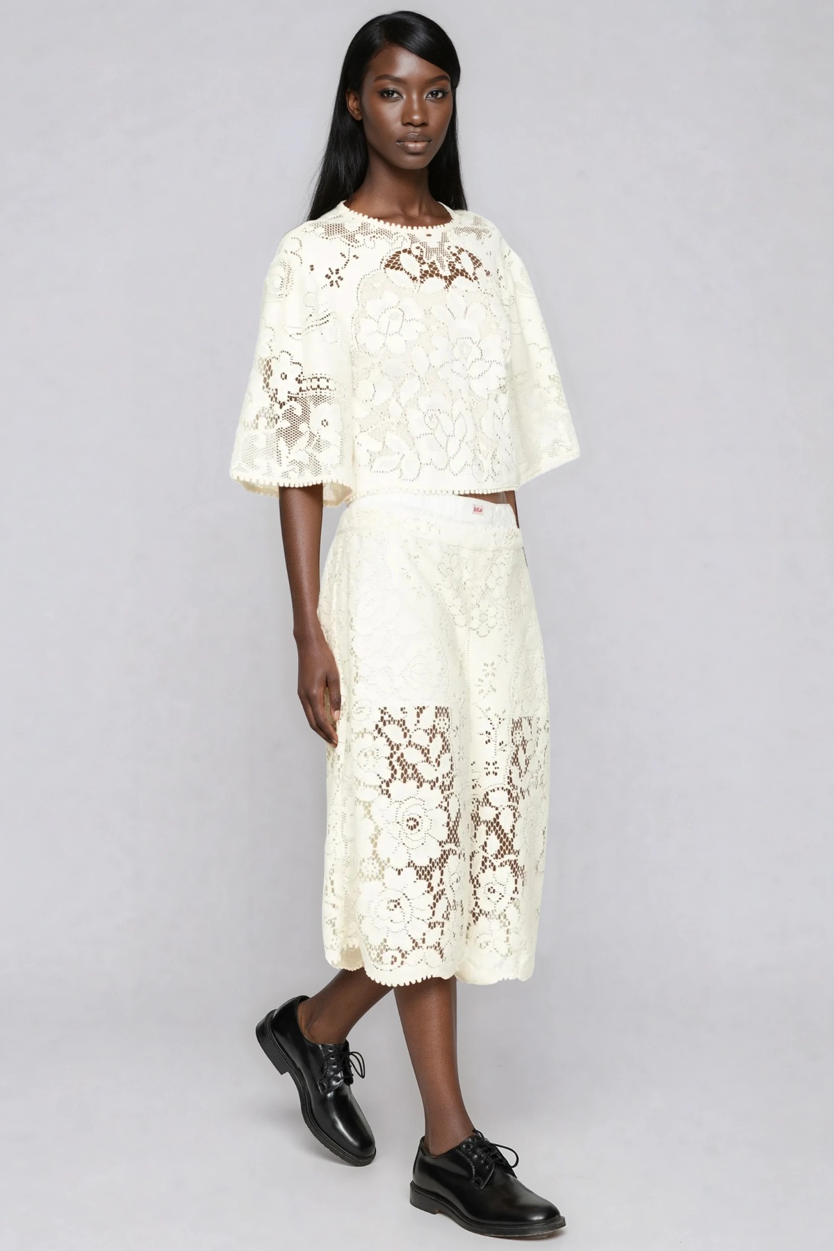Hamlet Lace Cutout Wide Leg Pants Set