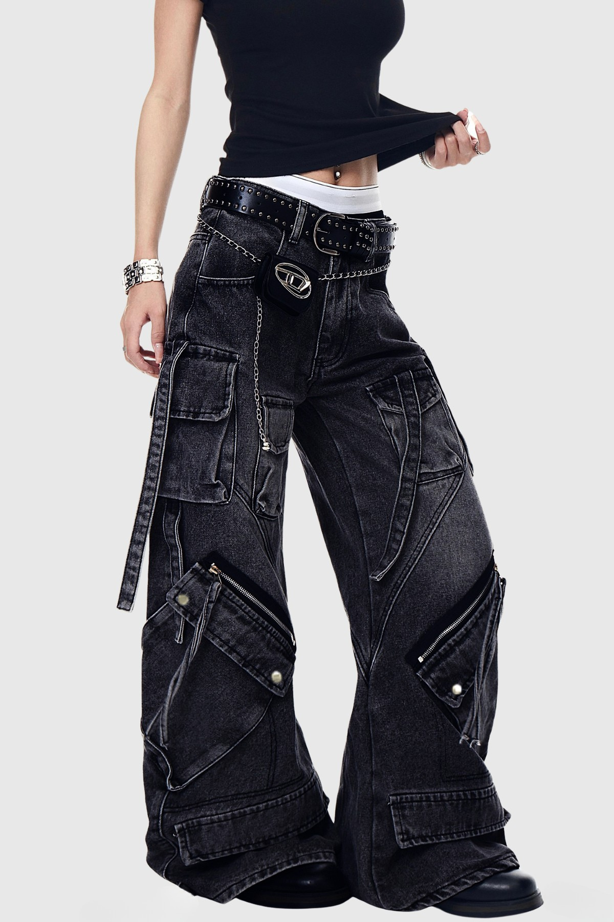 Florianne Zipper Cargo Jeans