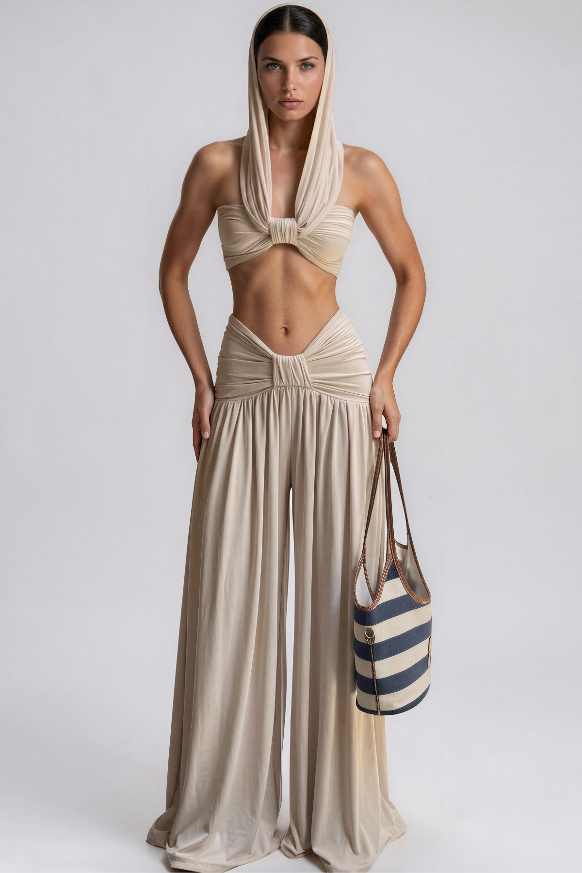 Darijus Crop Twist Pants Set