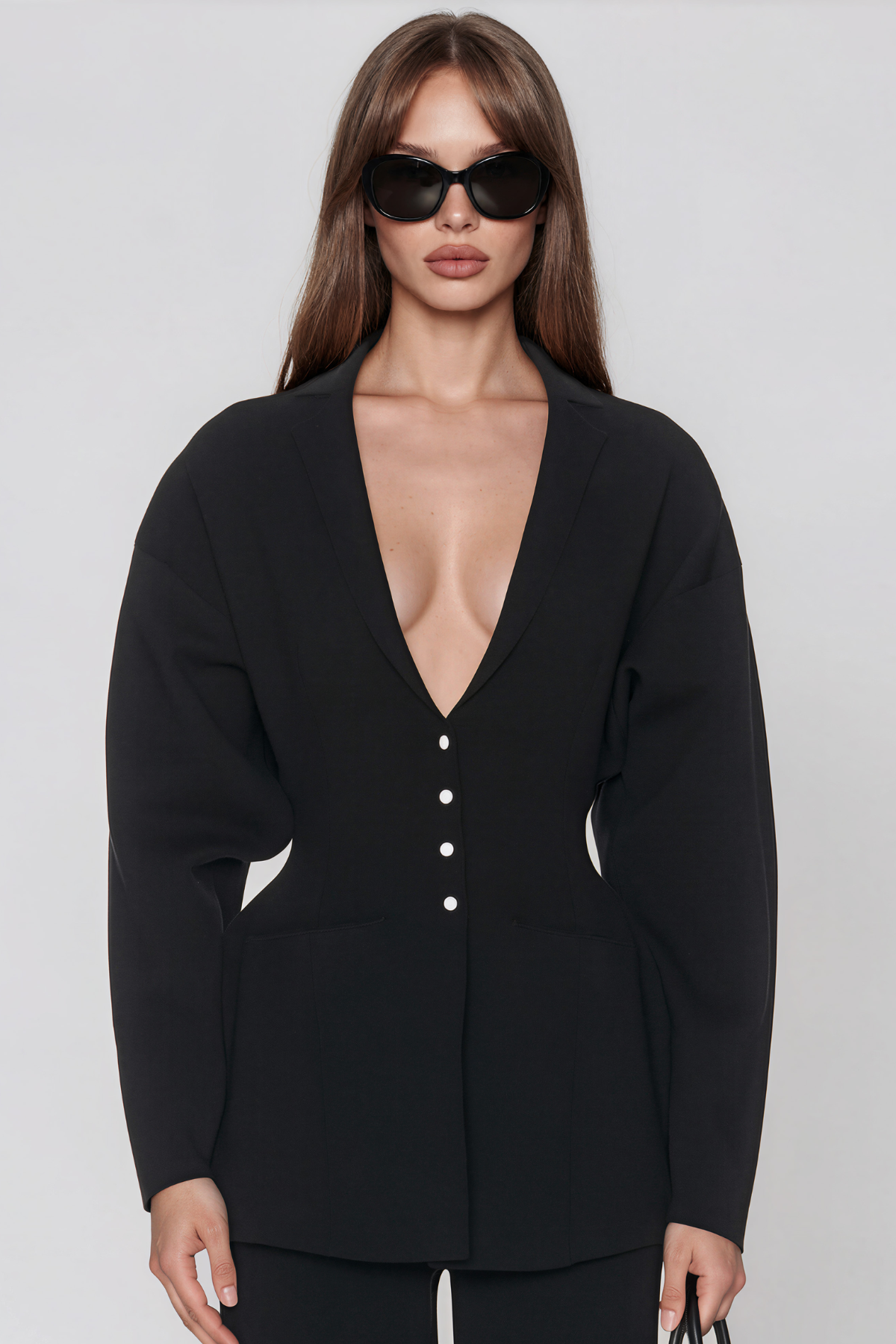 Kamana V Neck Button Blazer