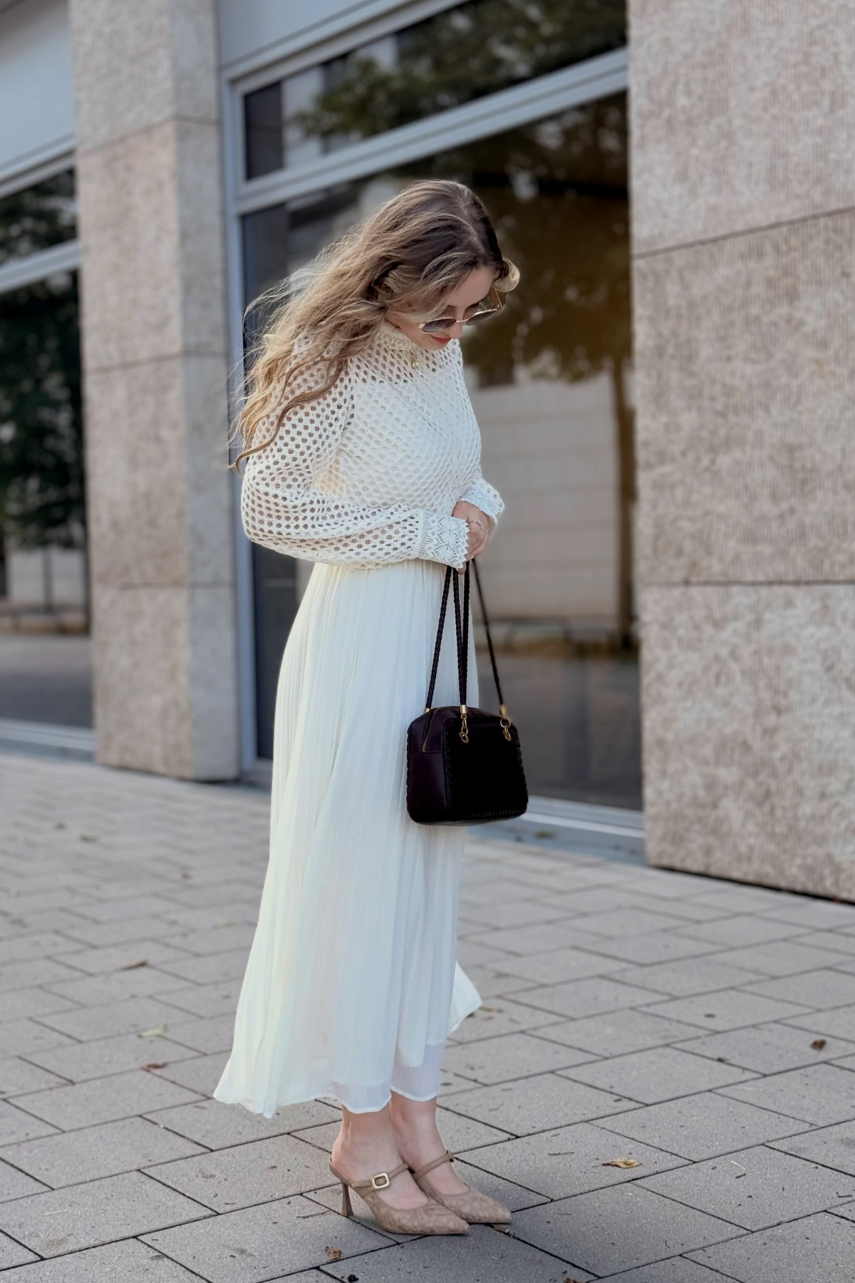 Feige Cutout Pleated Midi Dress