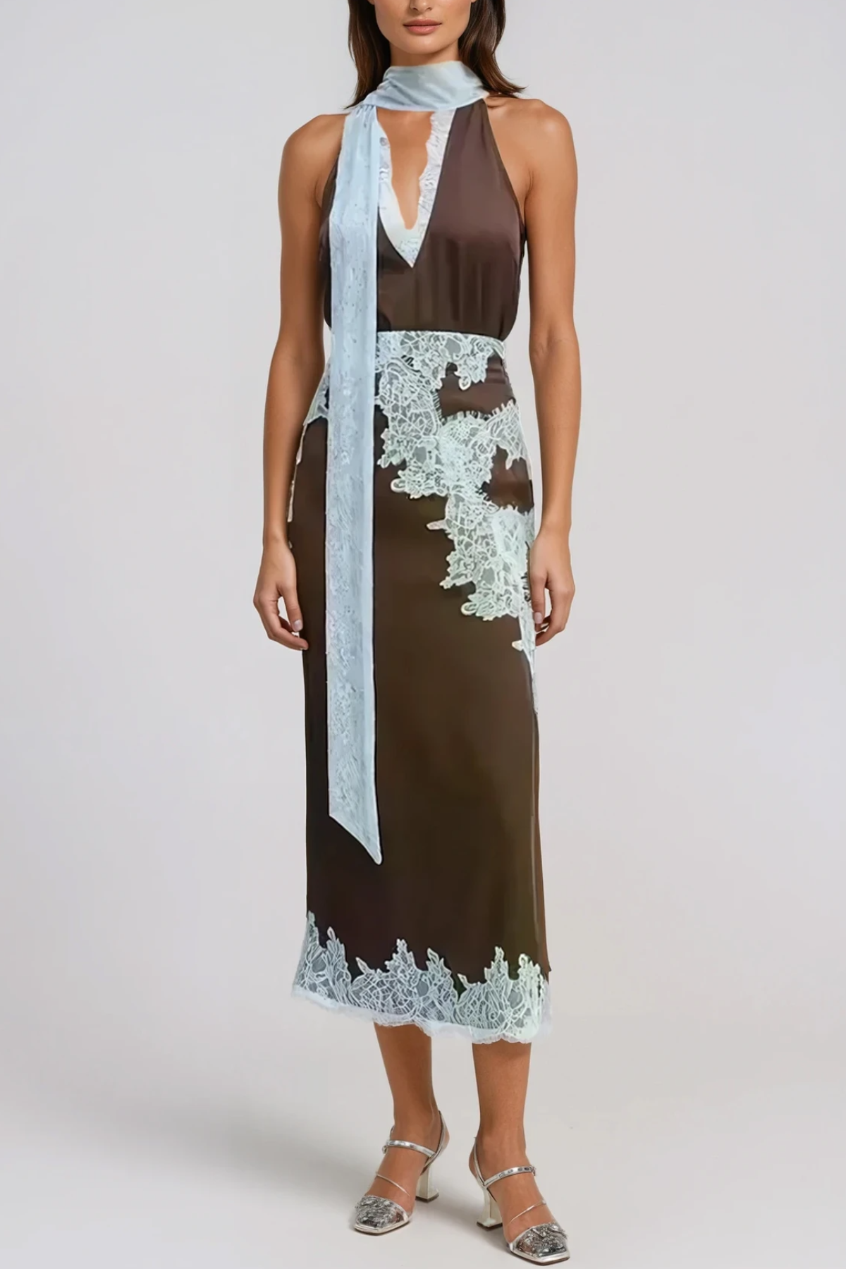 Bess Lace Asymmetric Skirt Set