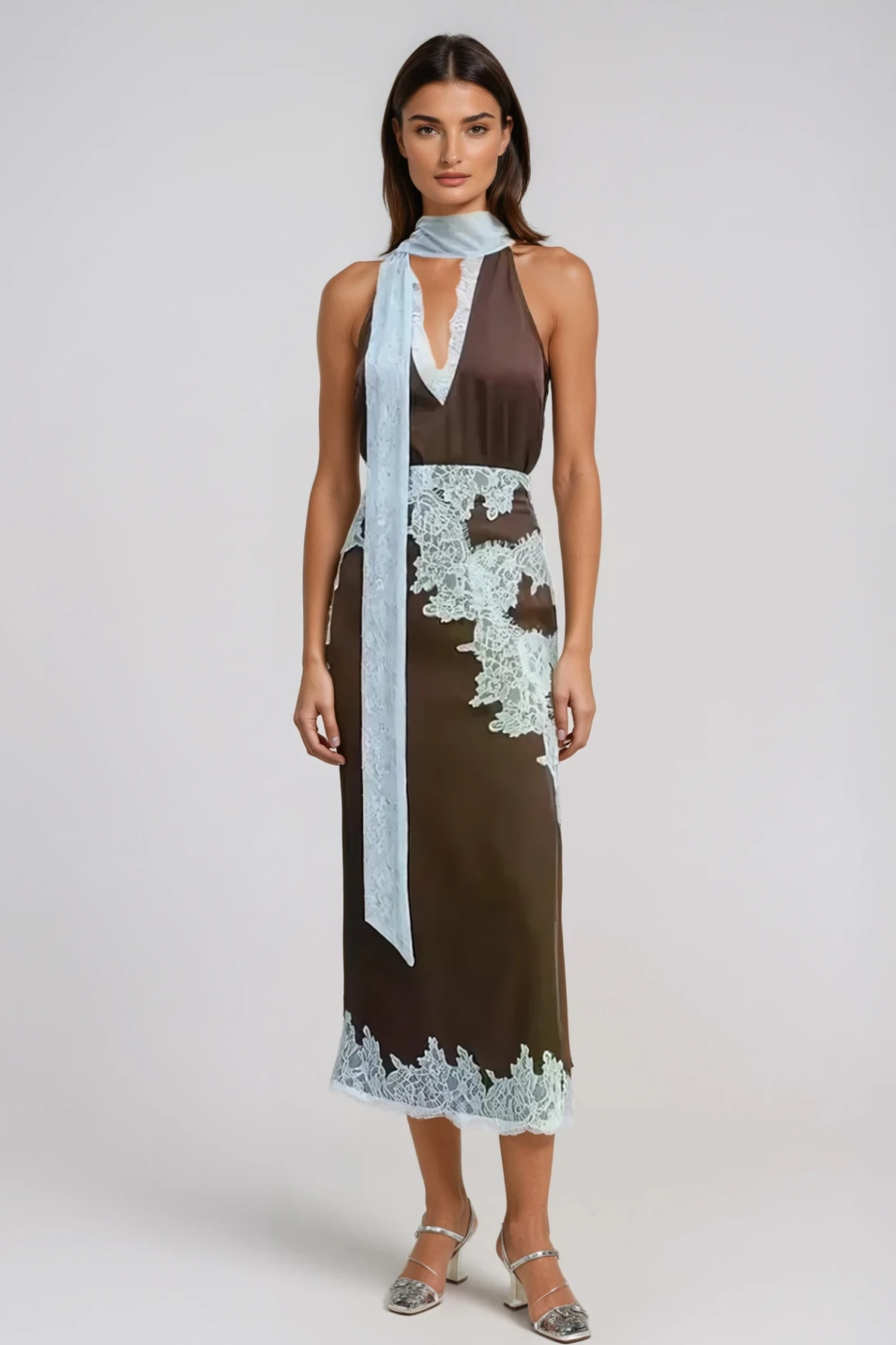 Bess Lace Asymmetric Skirt Set