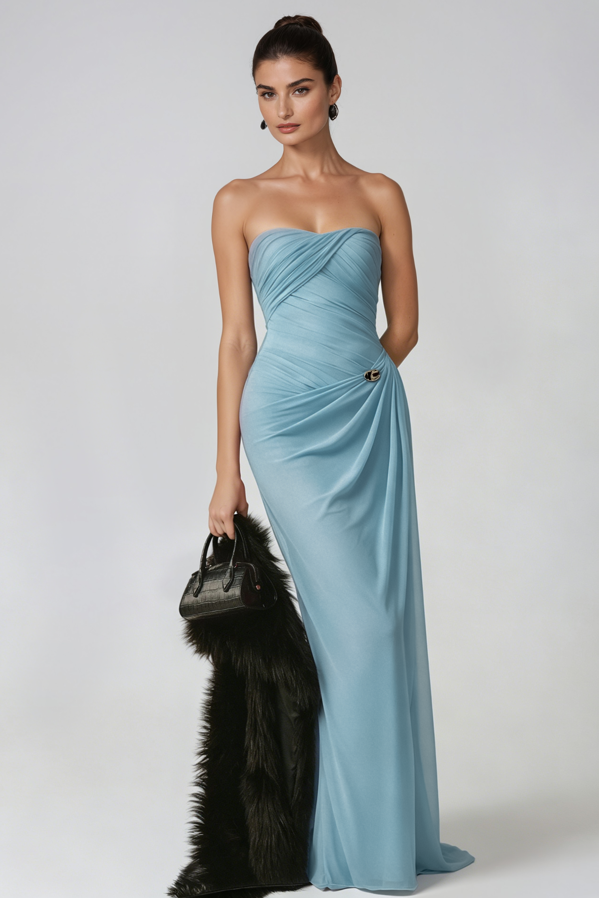Hlaing Shawl Ruch Maxi Dress